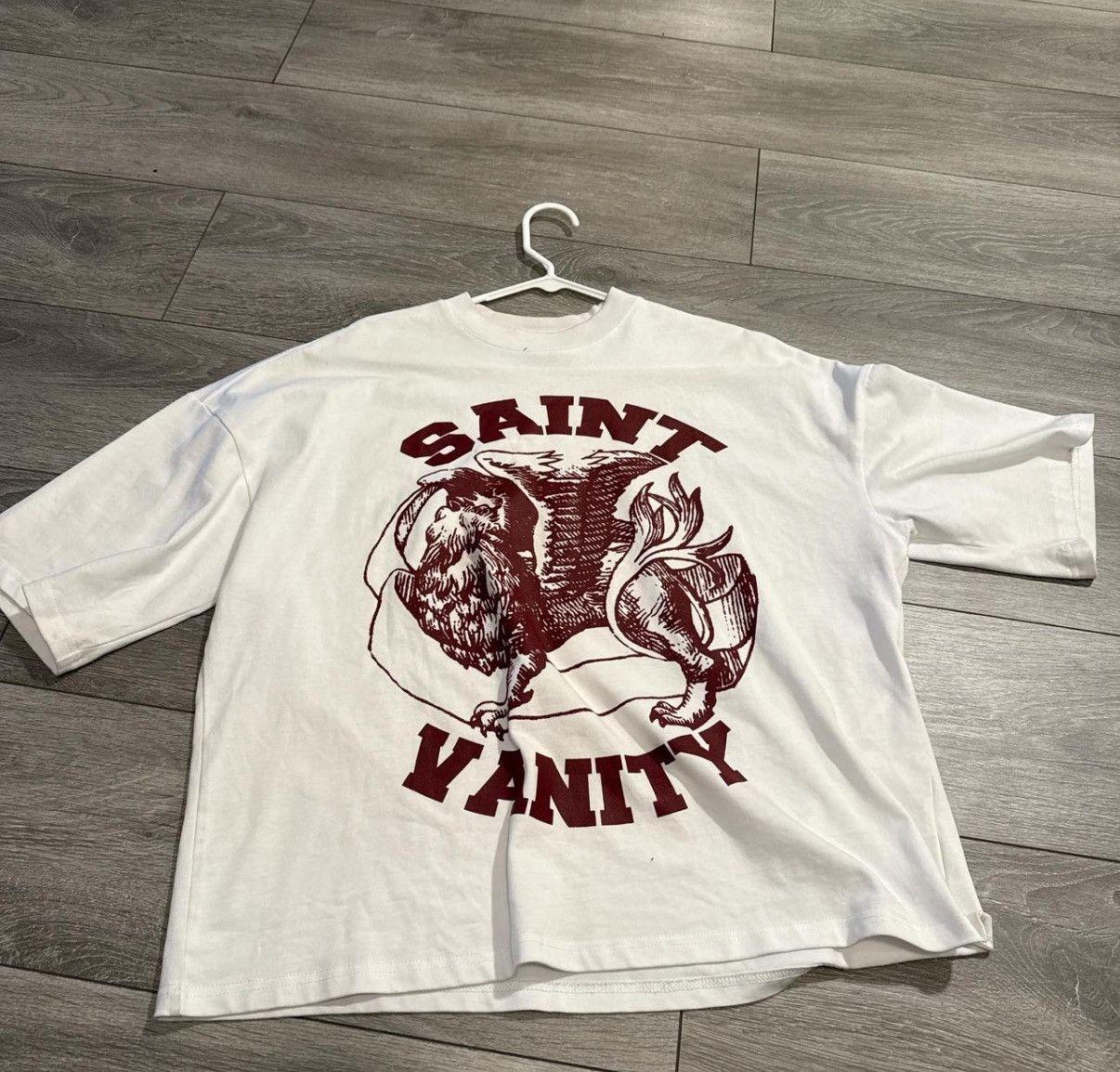 saint vanity red and white t-shirt