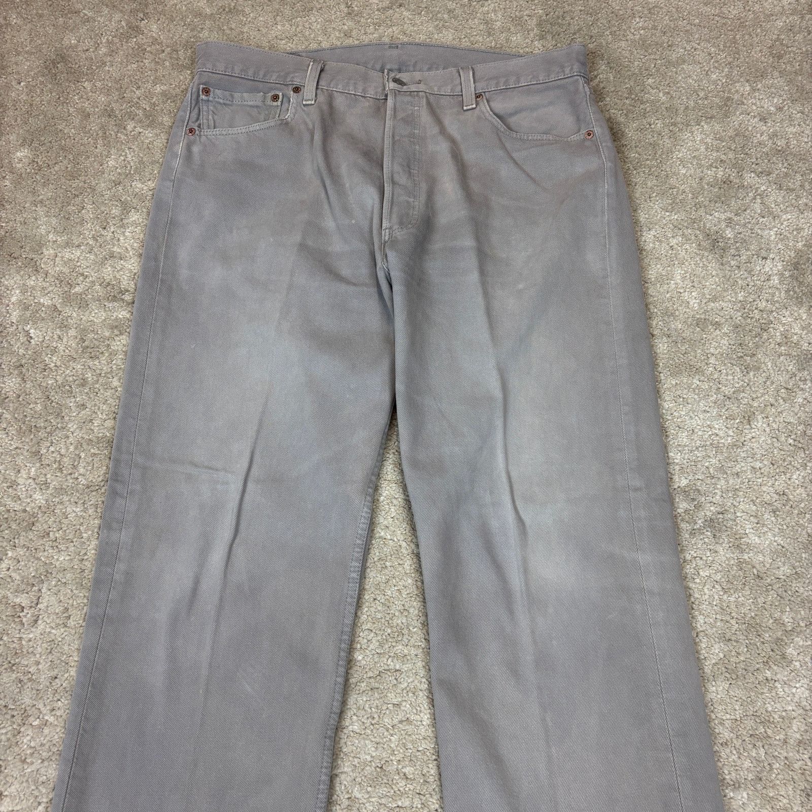 Levi's × Vintage Vintage 90s Levi's 501 Straight Leg Gray Denim Jeans 36x30 Size US 36 / EU 52 - 2 Thumbnail