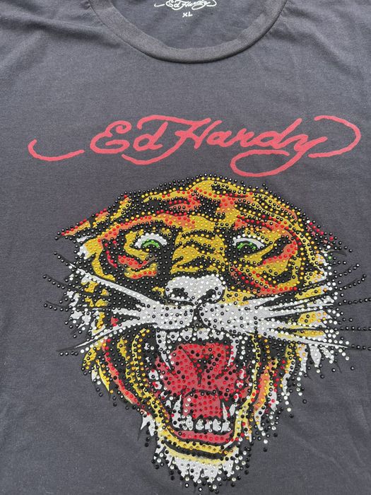 Ed Hardy Ed Hardy bedazzled tiger tee | Grailed
