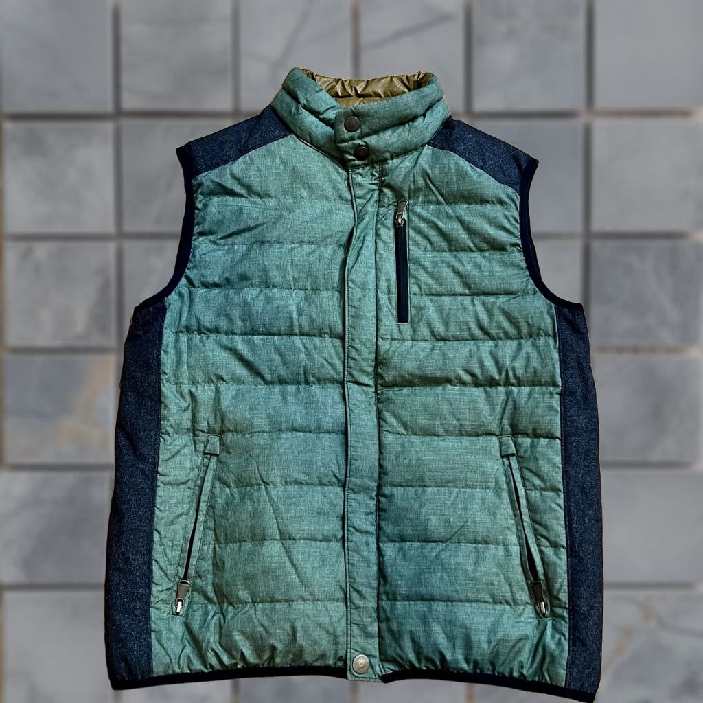 Prana PRANA Down Vest Mens Medium Green Feather Insulated Warm Zip Jacket Vest Quilted Mens Green M Polyester Zip Jacket Size US M / EU 48-50 / 2 - 1 Thumbnail