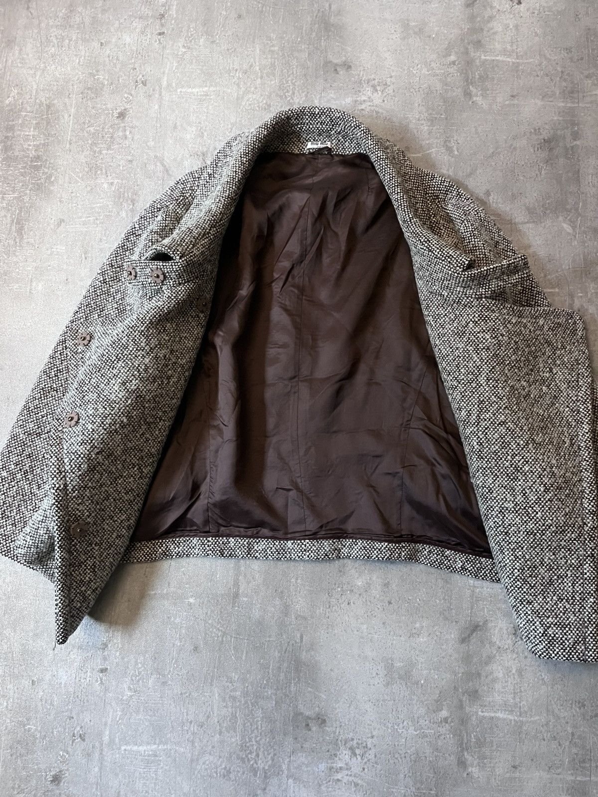 Miu Miu Miu Miu A/W 2009 Double breasted wool tweed melange jacket Size M / US 6-8 / IT 42-44 - 5 Thumbnail