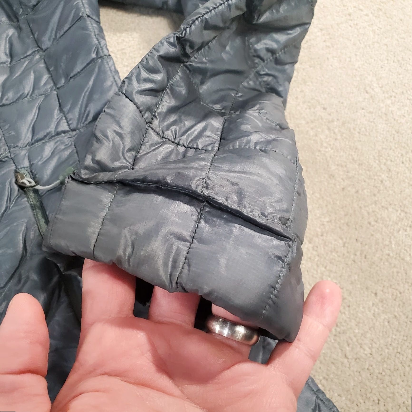 The North Face The North Face Jacket Womens M Green Thermoball Puffer Quilted Windbreaker Full Zip Pockets Logo Nylon Size M / US 6-8 / IT 42-44 - 4 Thumbnail