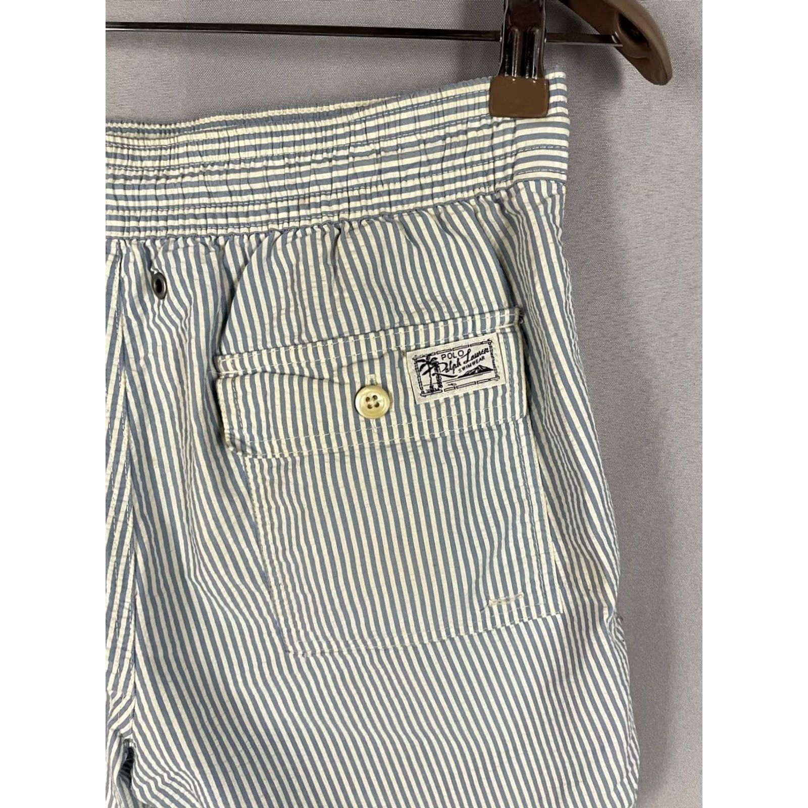 Polo Ralph Lauren Polo Ralph Lauren Mens Mini Shorts XS Blue White Striped Elastic Waist Size US XS / EU 42 / 0 - 7 Thumbnail