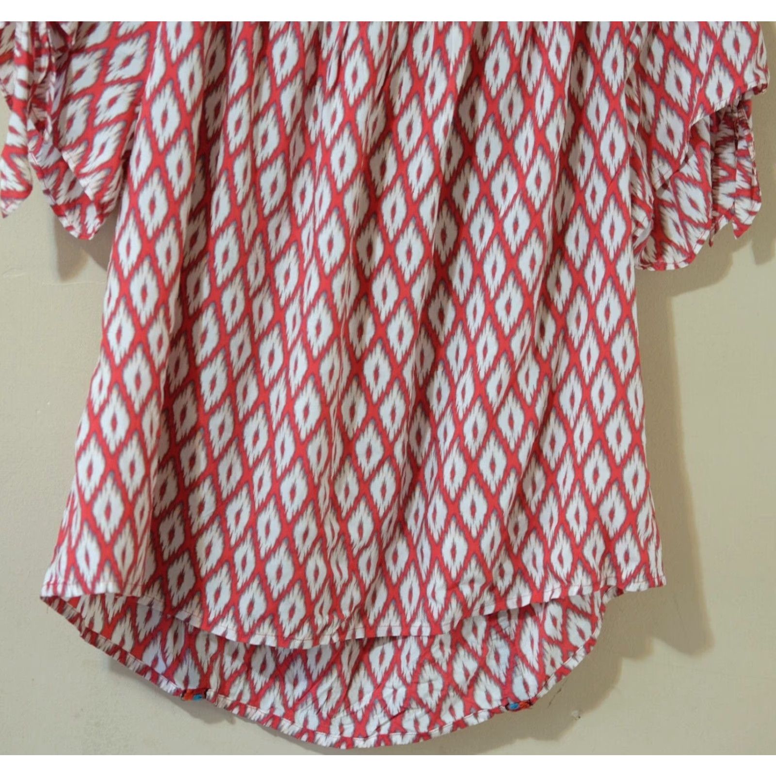 Market Market & Spruce Tie Detail Off The Shoulder Blouse Embroidered XXL Multicolor Short Sleeve Shirt Womens Plus Size Size XXL / US 16-18 / IT 52-54 - 6 Thumbnail
