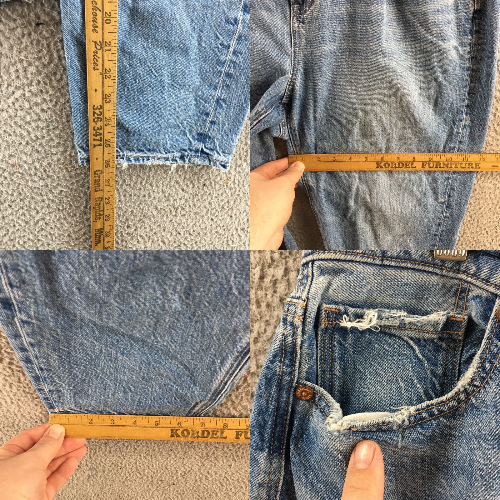 American Eagle Outfitters American Eagle Denim Jeans Women 14 Blue Hi Rise Zip Fly Button Front Pockets - Excellent Condition Size 36" / US 14 / IT 50 - 8 Thumbnail