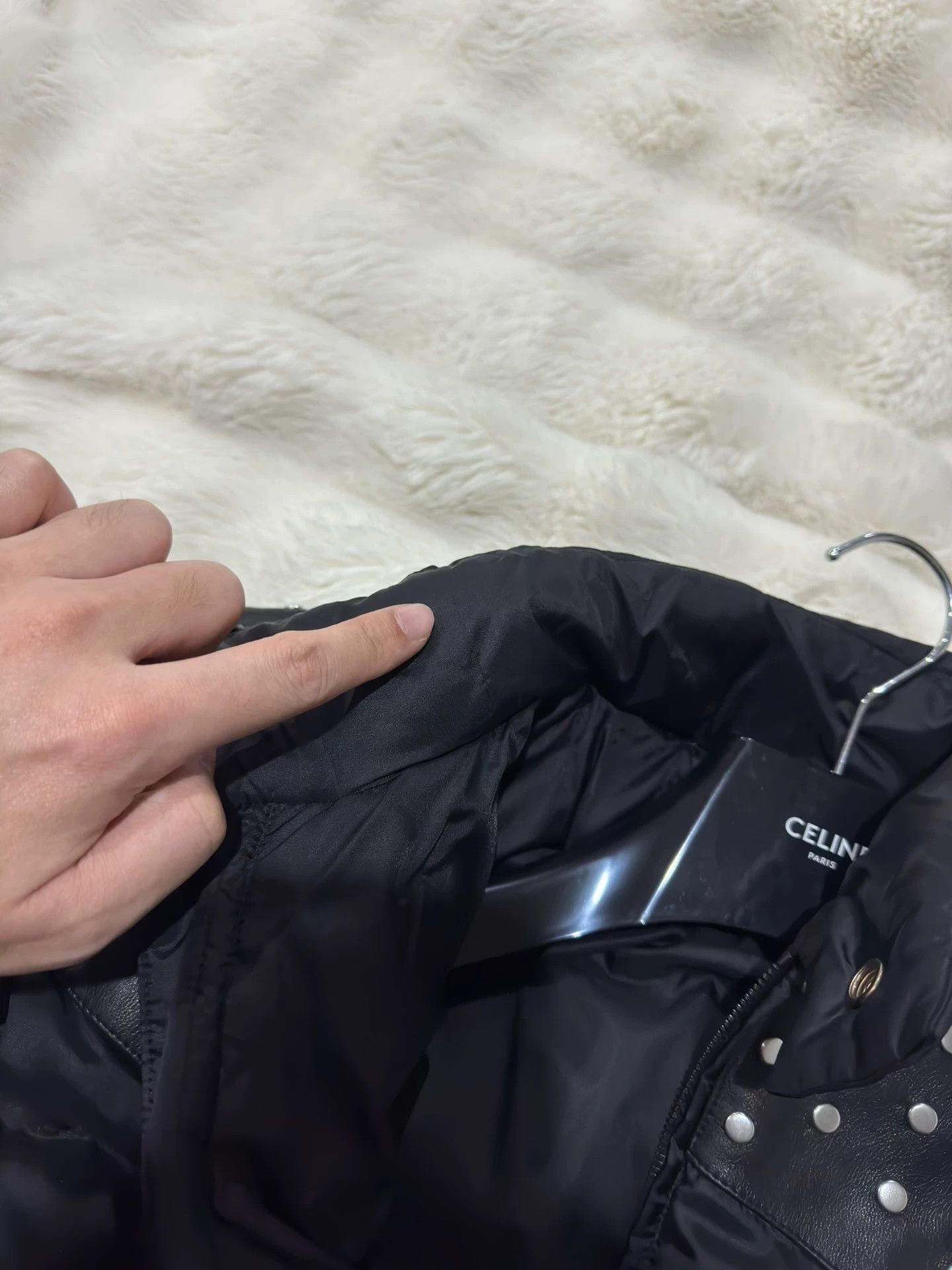 Saint Laurent Paris Saint Laurent 2014 Brand New Studded Leather Down Jacket Size S / US 4 / IT 40 - 6 Thumbnail