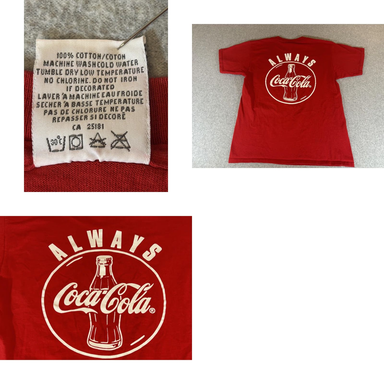 Gildan VINTAGE Coca Cola Shirt Mens Large Short Sleeve Graphic Promo Tee 90s Size US L / EU 52-54 / 3 - 8 Thumbnail