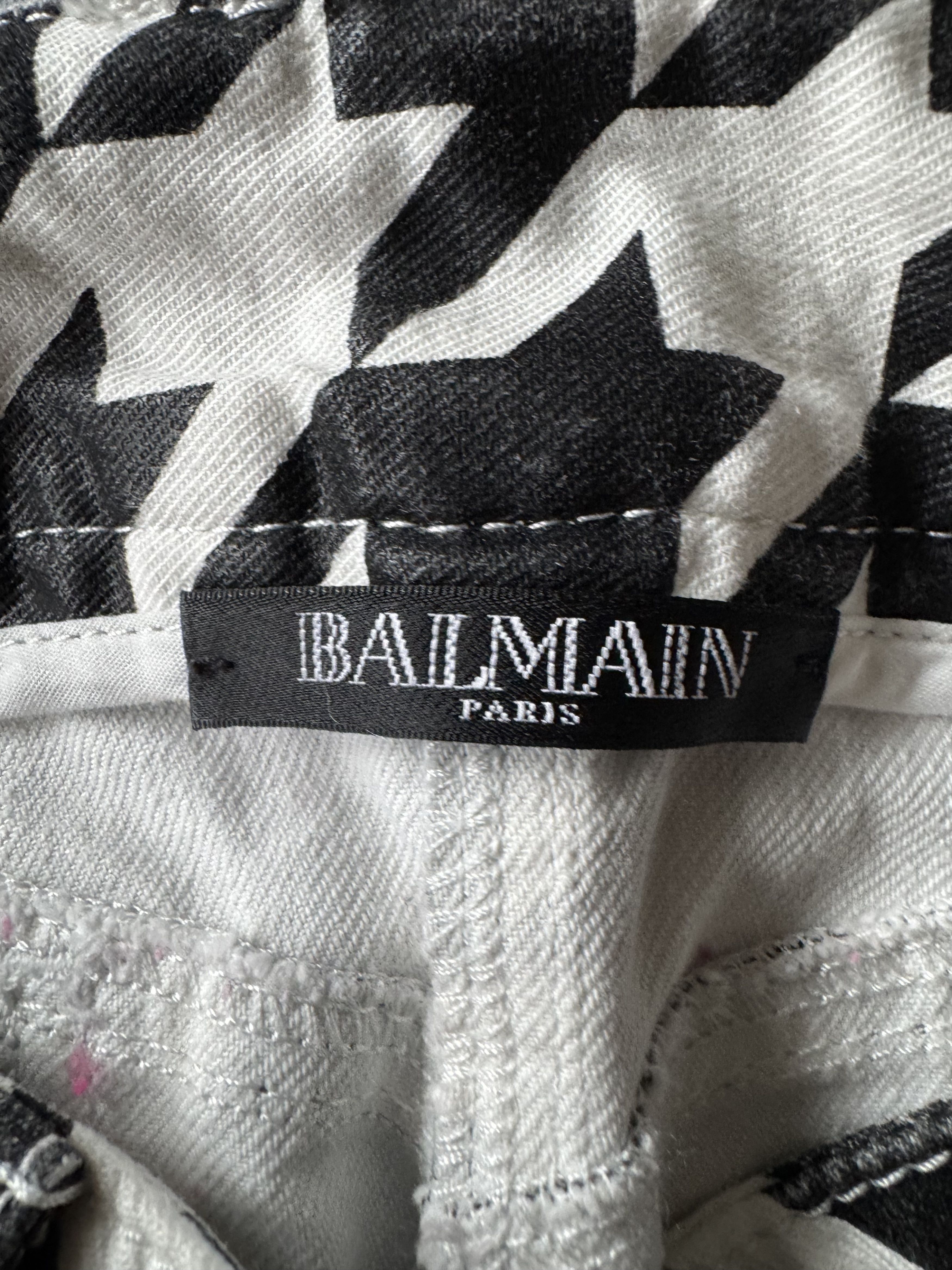 Balmain Star-Pattern Denim Trouser with lion embroidered buttons Size US 29 - 20 Thumbnail