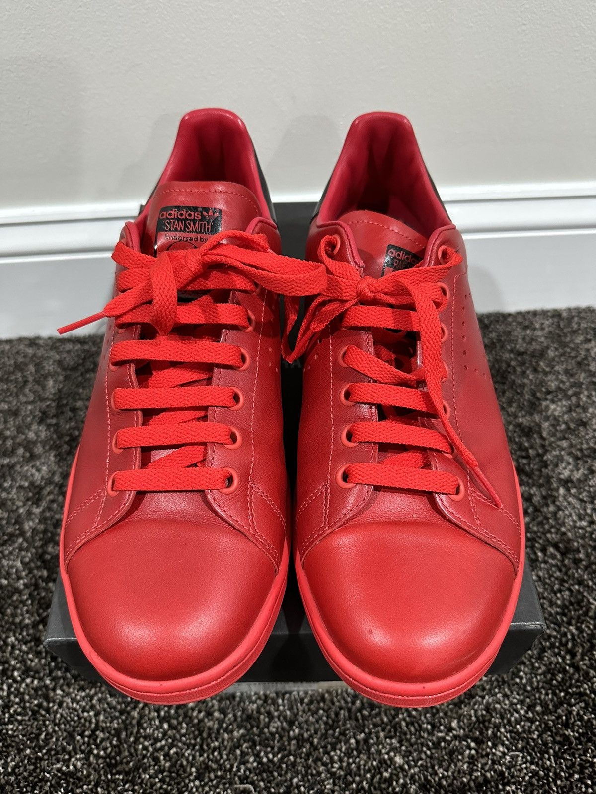 Adidas Raf Simons x Barneys x Adidas Stan Smith Red Low Top Sneaker Size US 9.5 / EU 42-43 - 6 Thumbnail