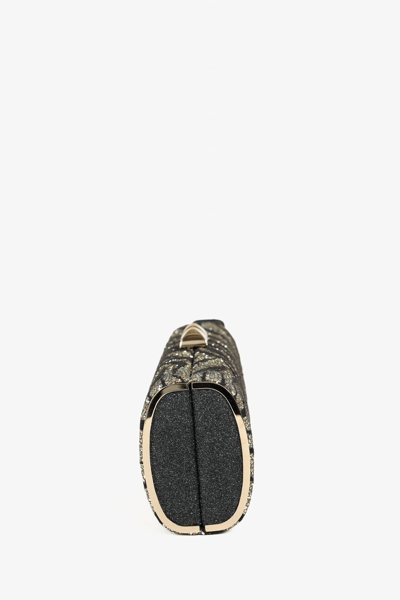 Jimmy Choo Jimmy Choo Gold & Black Glitter Zebra Stud-Clasp Clutch Size ONE SIZE - 3 Thumbnail