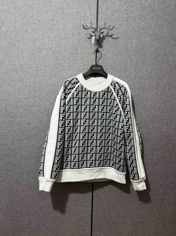 Fendi Men's Cream Wool Print Sweatshirt 0089
