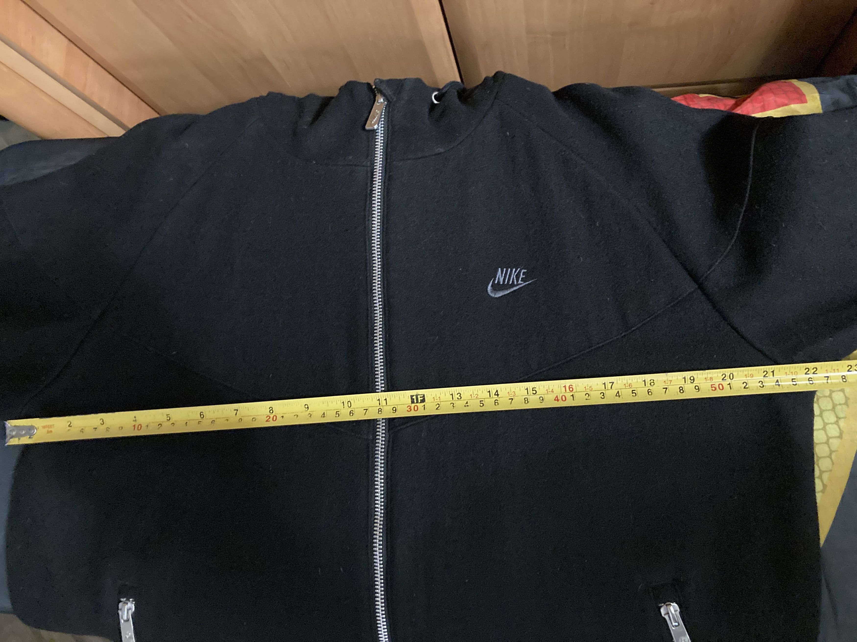 Nike × Vintage Vintage Nike Bomber Hooded Jacket Wool Black Insulated Size US M / EU 48-50 / 2 - 11 Thumbnail