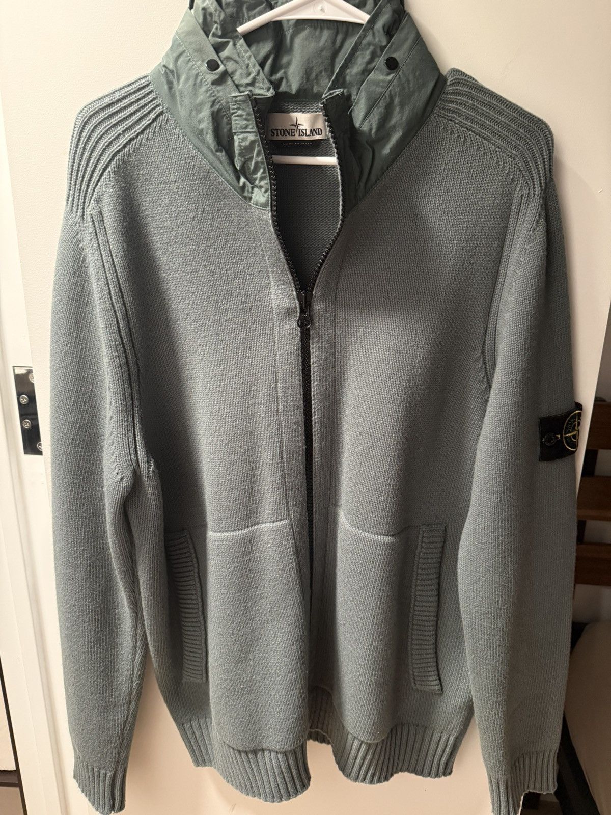 Stone Island Lightly worn Stone Island knit wool zipped sweater. Size US XXL / EU 58 / 5 - 1 Thumbnail