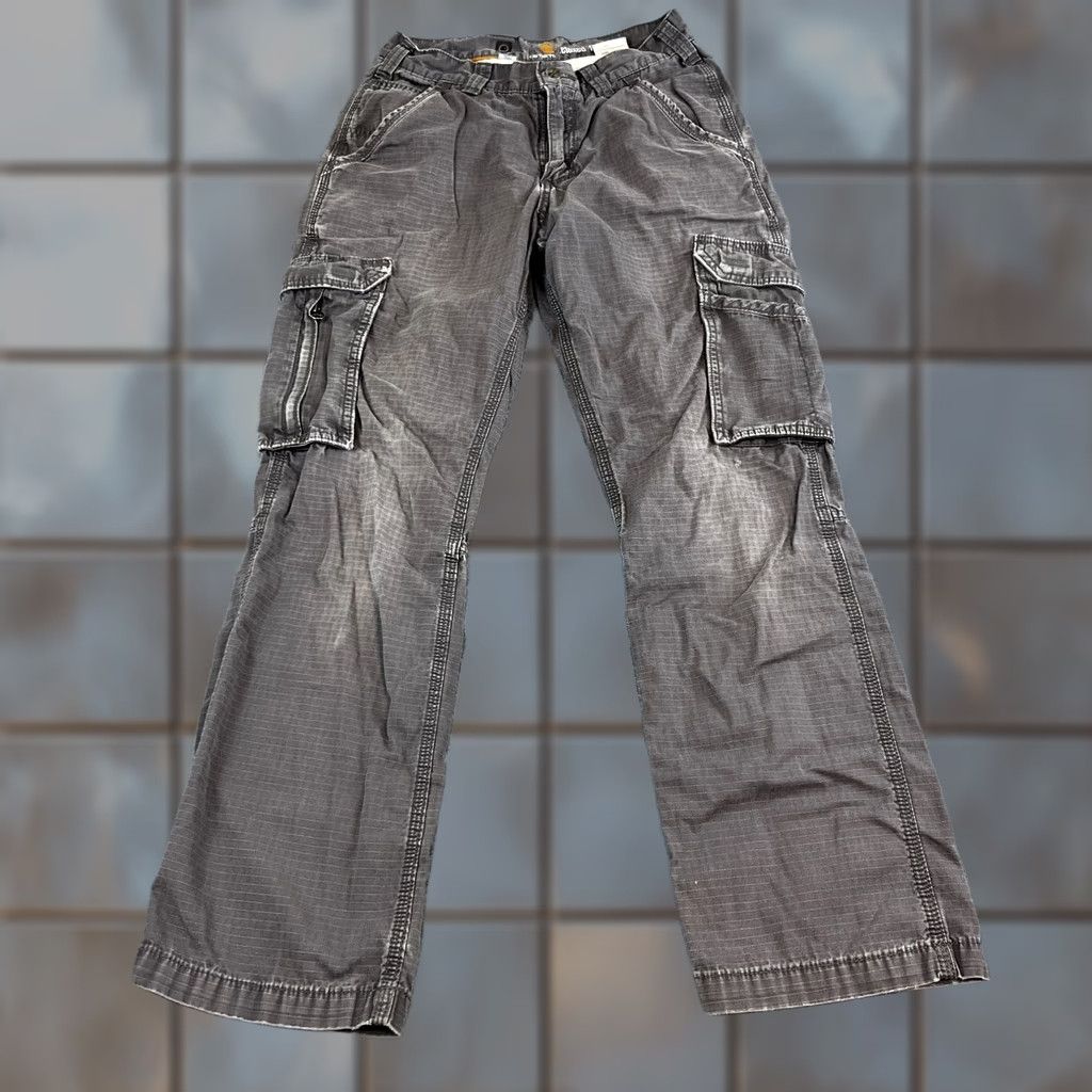 Carhartt Carhartt Mens Cargo Trousers Pants Relaxed Fit 28 Grey Ripstop Combat Utility Canvas 5-Pocket Dry? No. Size US 28 / EU 44 - 1 Thumbnail