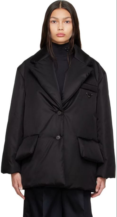 Prada Black Re-Nylon Padded Down Blazer Jacket Size M / US 6-8 / IT 42-44 - 1 Thumbnail