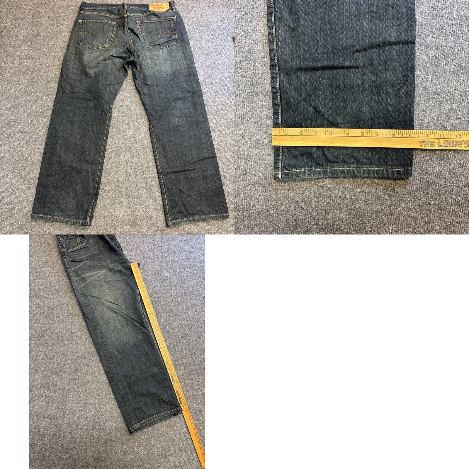 Levi's Levi’s 501 Jeans 36 X 29 Dark Blue Denim Button Fly Straight Men Regular Size: 36 Inseam 29 Size US 36 / EU 52 - 8 Thumbnail
