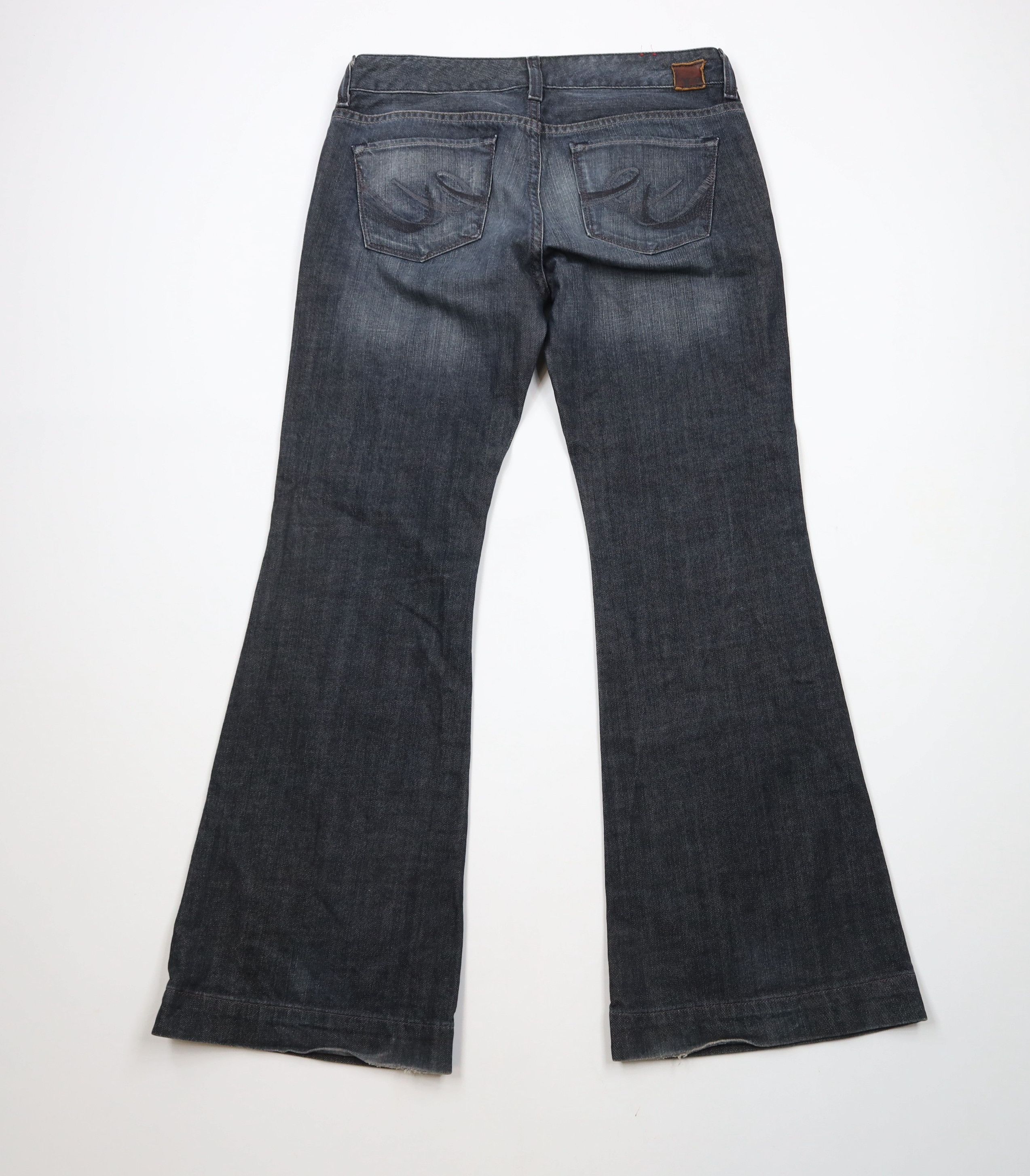 Express × Vintage Vintage Y2K Express X2 Full Leg Flared Stretch Denim Jeans Size 30" / US 8 / IT 44 - 9 Thumbnail