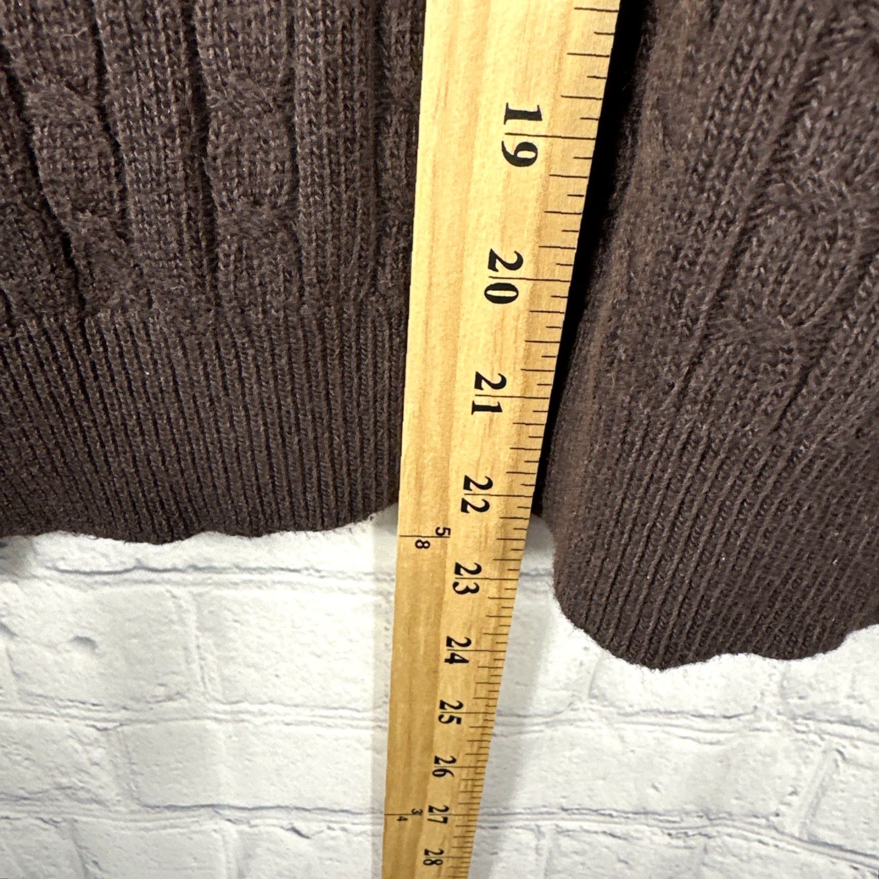 Ralph Lauren Lauren Ralph Lauren Sweater Shirt Women Cable-Knit Brown Crew Neck Long Sleeve Suede Shoulder Patch Small/ S Size S / US 4 / IT 40 - 4 Thumbnail