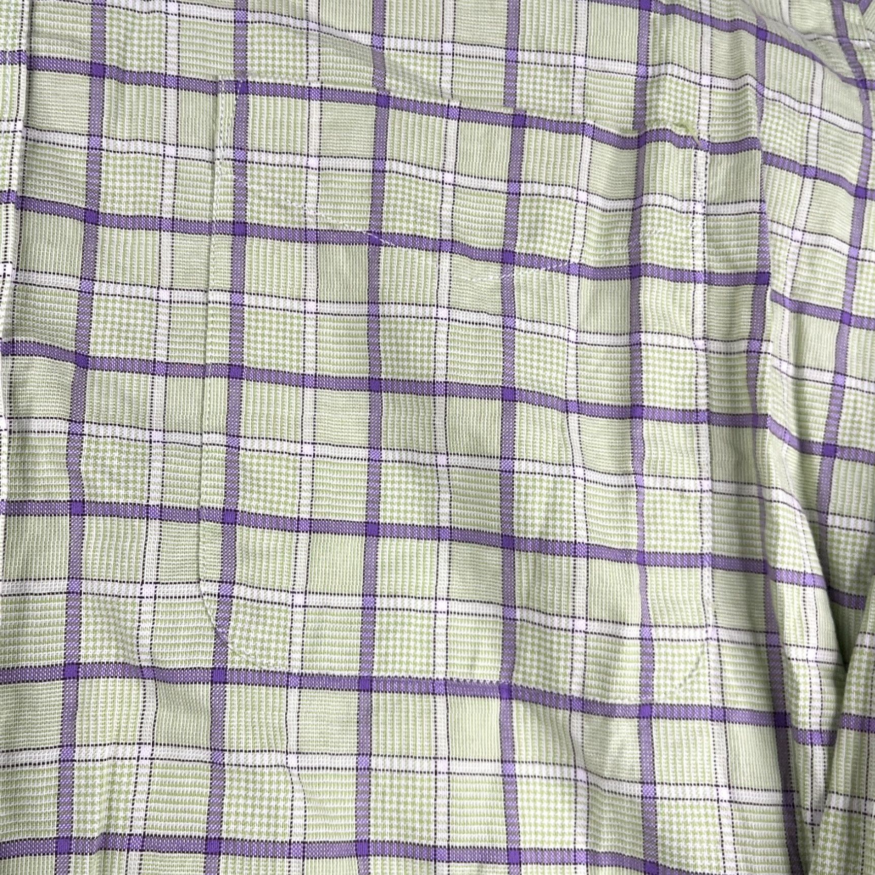 Vintage Alan Flusser Shirt XL Green Purple Check Casual Button Up Long Sleeve Mens Shirt Size US XL / EU 56 / 4 - 3 Thumbnail