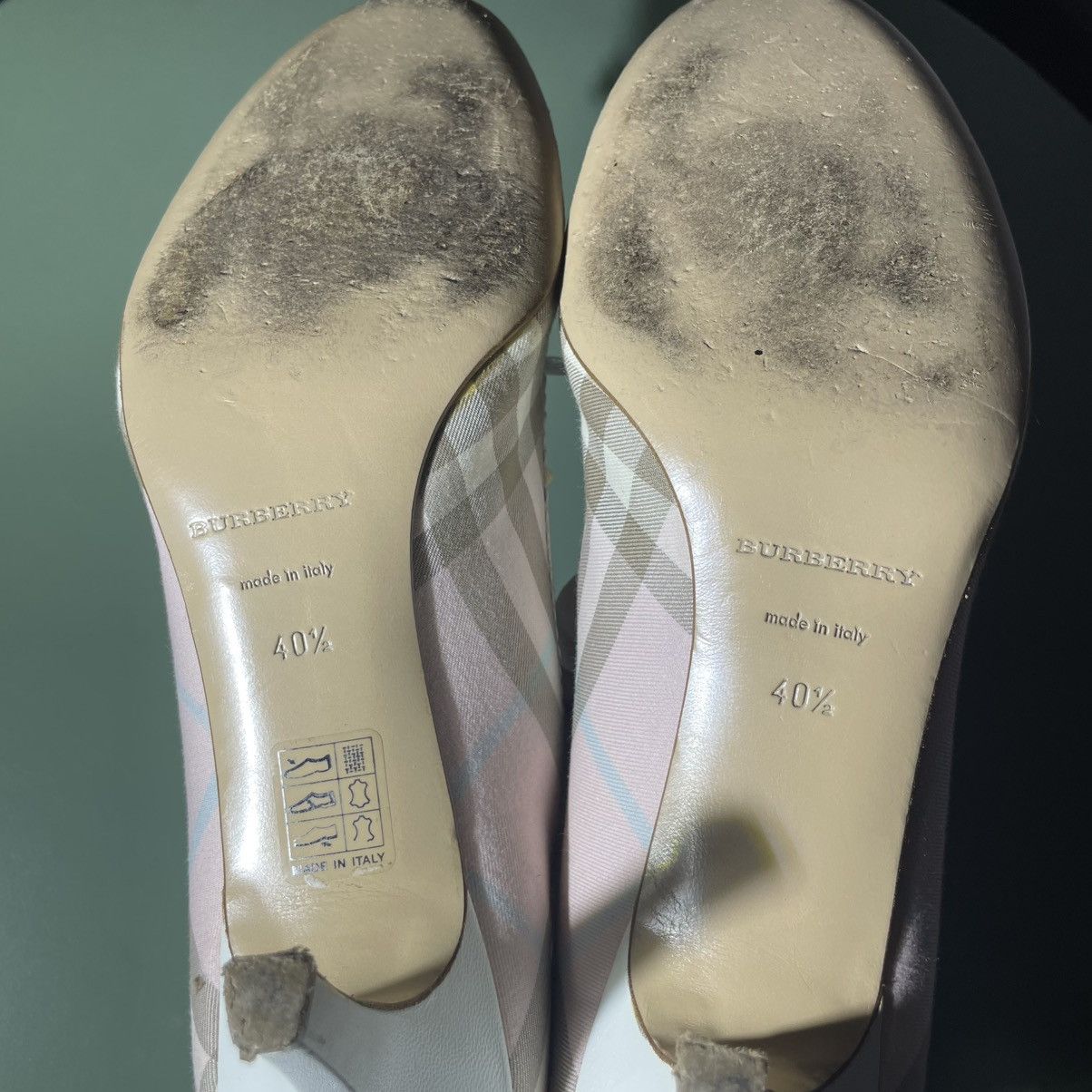 Burberry Vintage Burberry Heels Pink/Brown Nova Check Canvas Pumps Size US 10.5 / IT 40.5 - 4 Thumbnail