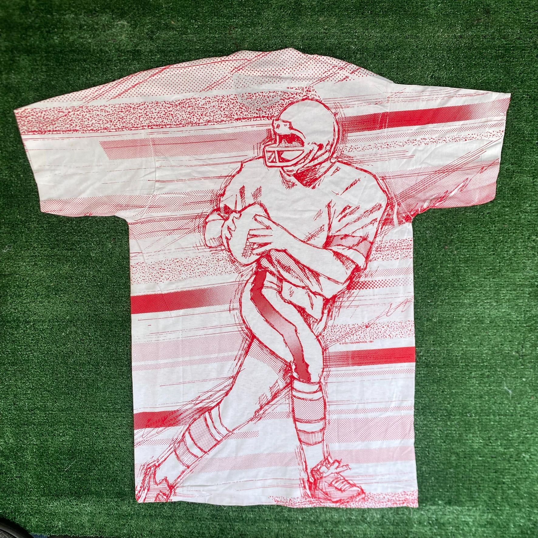 Vintage Vintage 90s Football AOP T-Shirt All Over Print Single Stitc Size US M / EU 48-50 / 2 - 5 Thumbnail