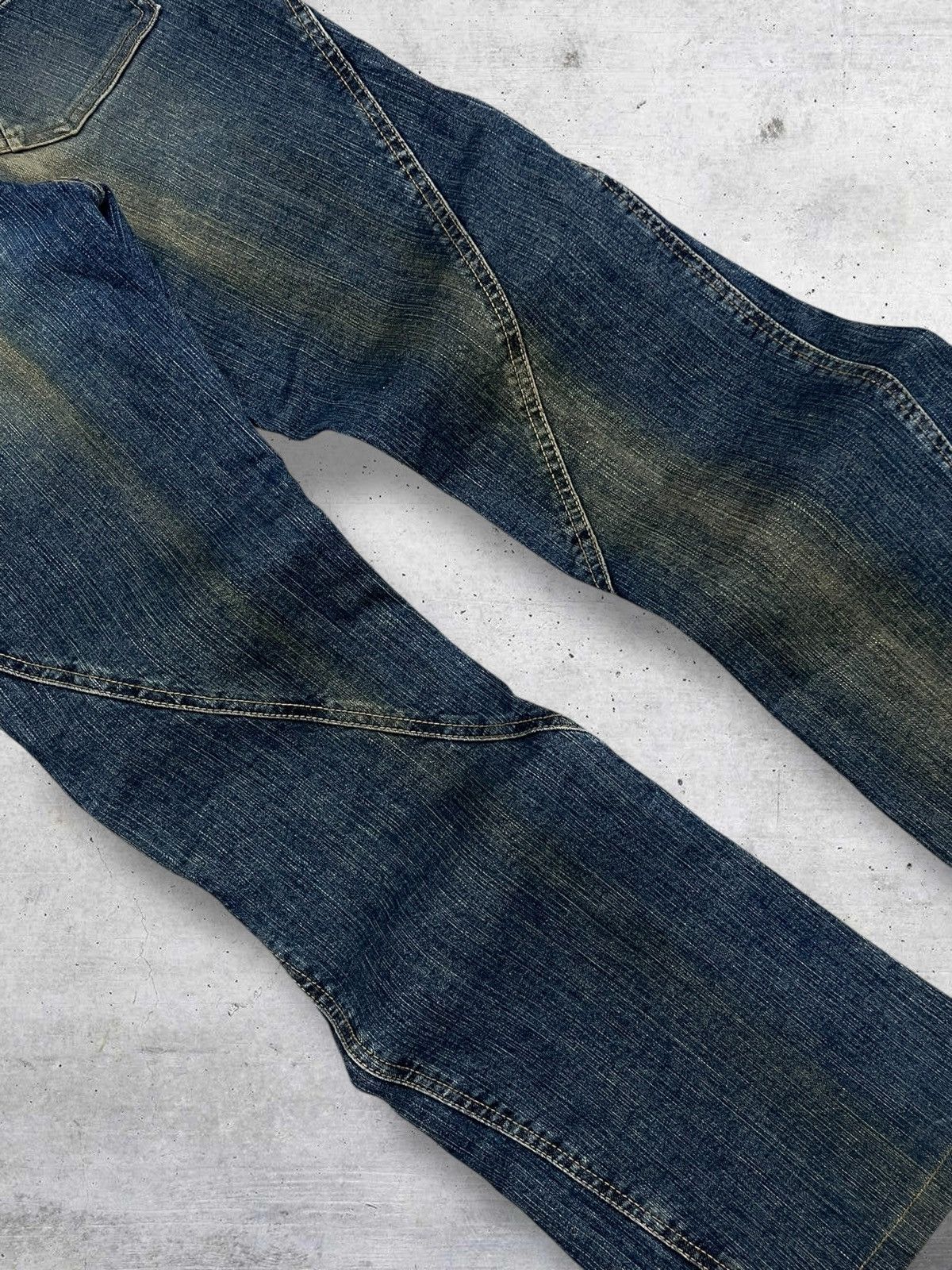 Tornado Mart RITSUKO SHIRAHAMA 1990S JAPAN DESIGNER FLARED DISTRESS DENIM Size US 28 / EU 44 - 8 Thumbnail
