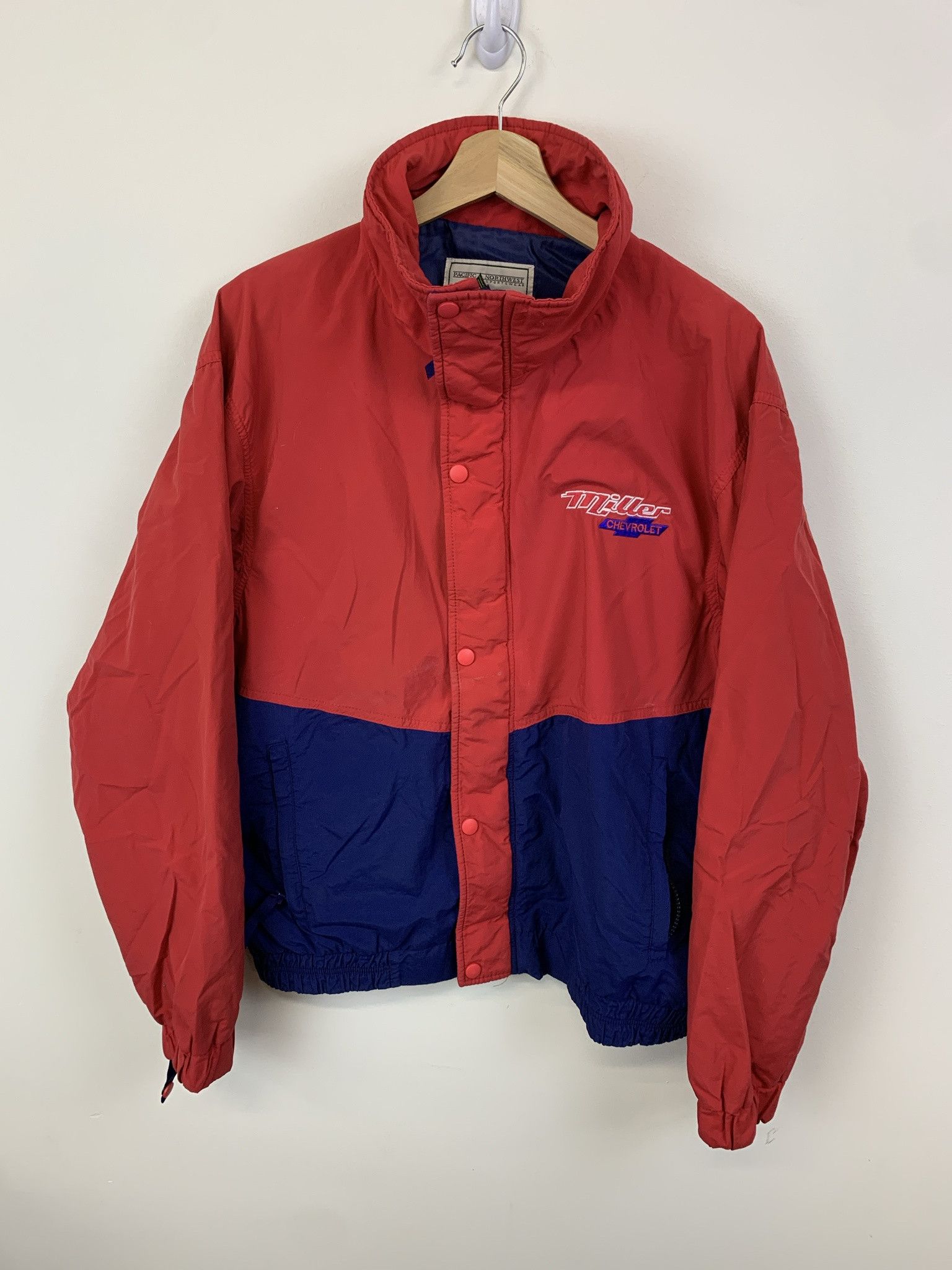 NASCAR Vintage 1990s MIller Chevrolet Racing Jacket WIndbreaker Size L Size US L / EU 52-54 / 3 - 1 Thumbnail
