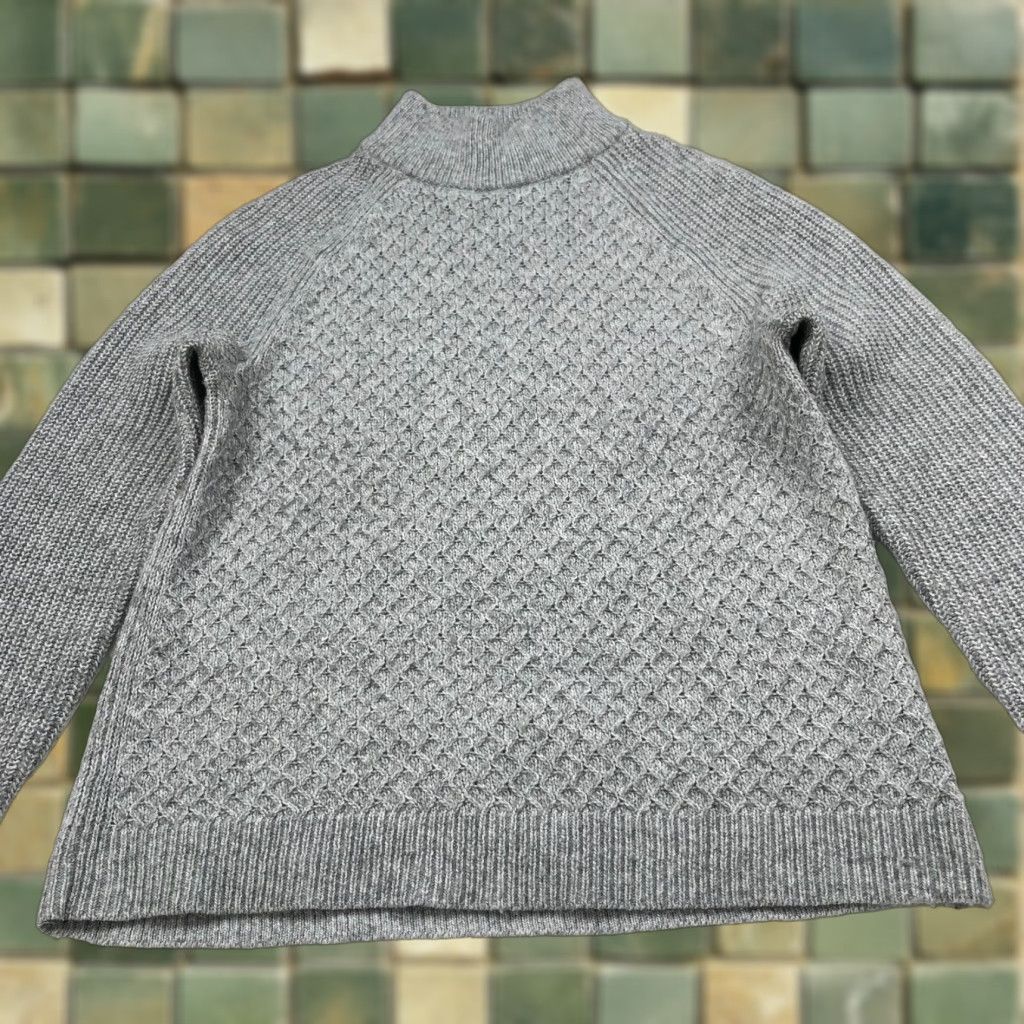 Talbots Talbots Petites Large Petite PL Knit Mock Neck Pullover Sweater Gray Shirt Ladies Mens Womens Girls Boys Size L / US 10 / IT 46 - 1 Thumbnail
