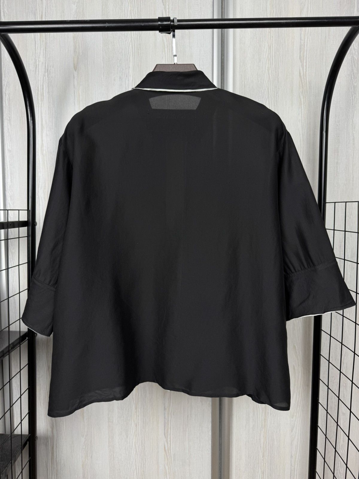 Annette Gortz Annette Gortz Black viscose silk avant garde blouse Size L / US 10 / IT 46 - 8 Thumbnail