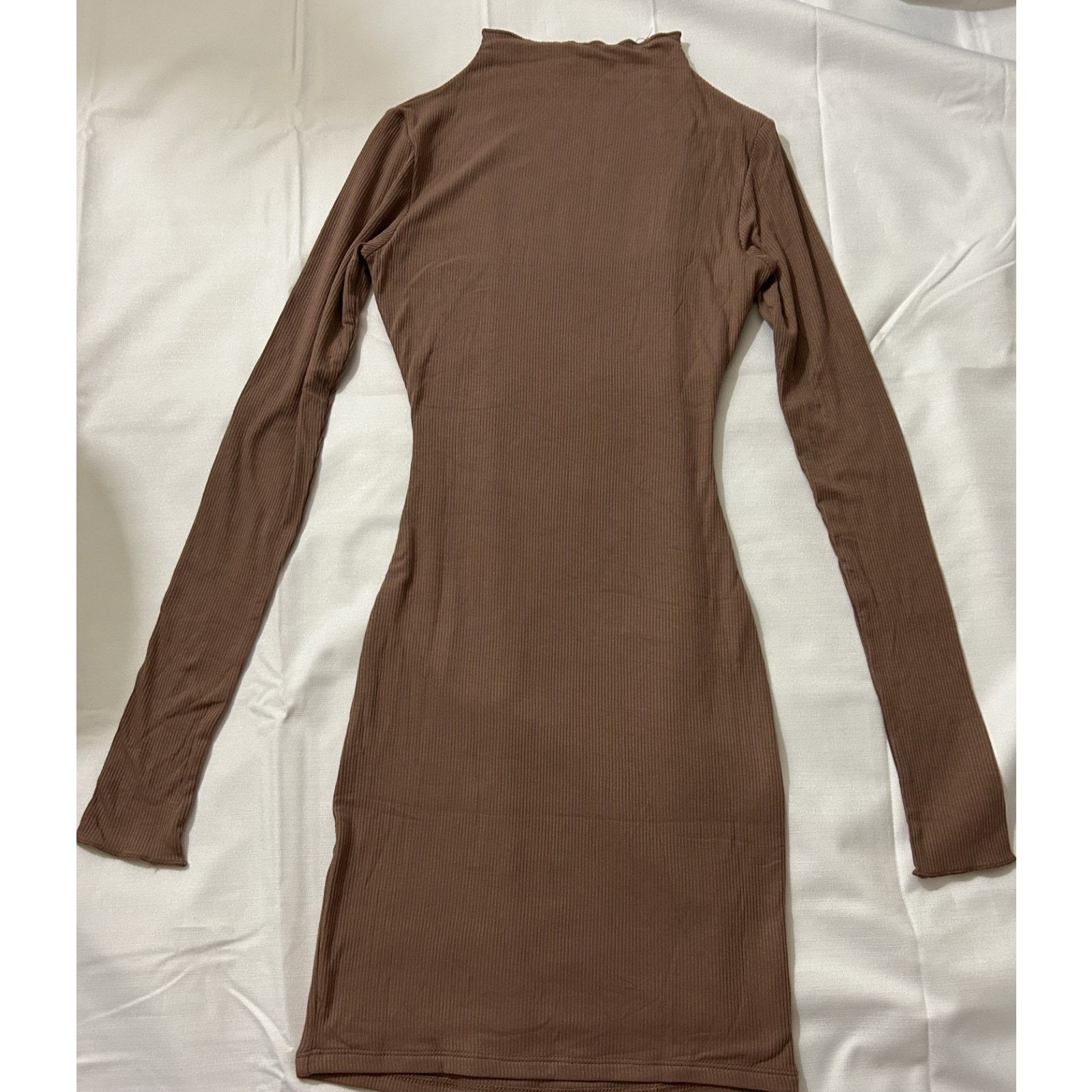 Other NWOT-Women's Naked Wardrobe Ribbed Knit Mini Dress Brown-S Size S / US 4 / IT 40 - 2 Thumbnail