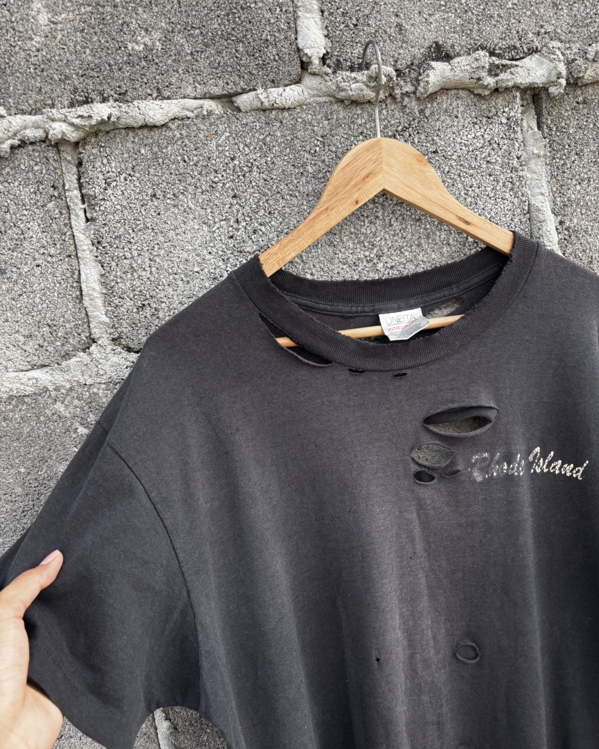 Vintage Thrashed Distressed Rhode Island Faded T-Shirt Grunge ERD Size US L / EU 52-54 / 3 - 2 Thumbnail