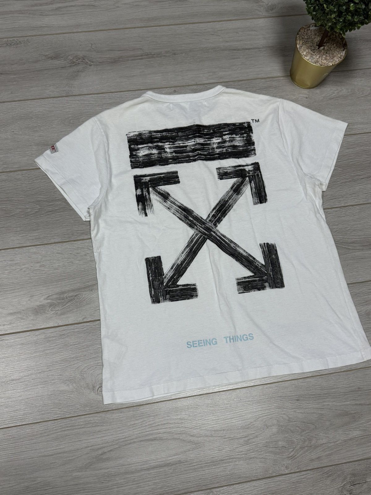 Off-White 🔥"Seeing Things" Off-White brushed tee Oversized Size US M / EU 48-50 / 2 - 3 Thumbnail