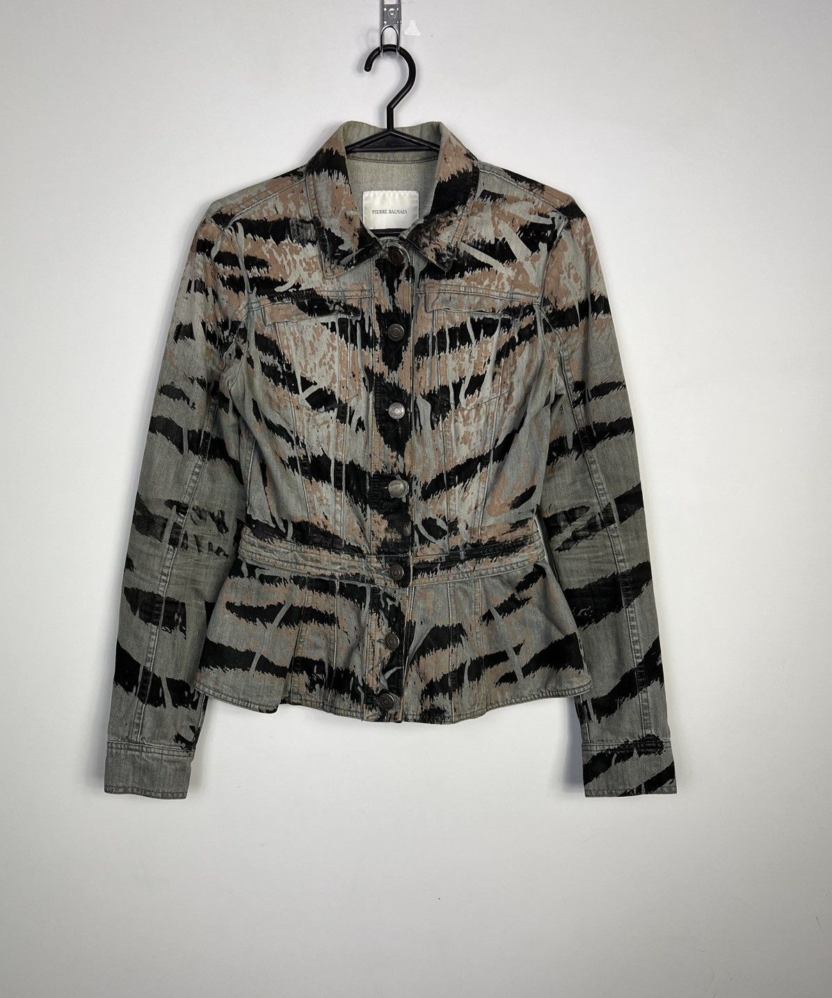Pierre Balmain Pierre Balmain Y2K Zebra Print Denim Jacket Size S / US 4 / IT 40 - 1 Thumbnail