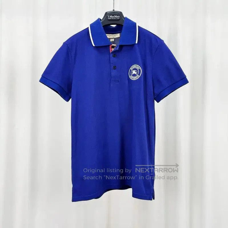 Burberry Burberry Blue Cotton Short Sleeve Polo Shirt. Size M / US 6-8 / IT 42-44 - 1 Thumbnail