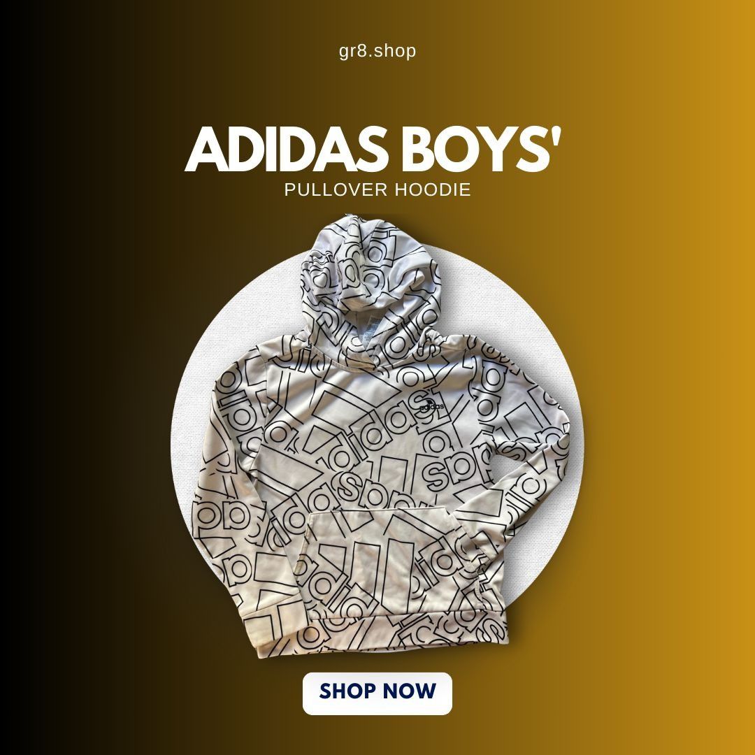 Adidas Adidas Boys Pullover Hoodie M (10/12) Black & White Graphic Size US M / EU 48-50 / 2 - 1 Thumbnail