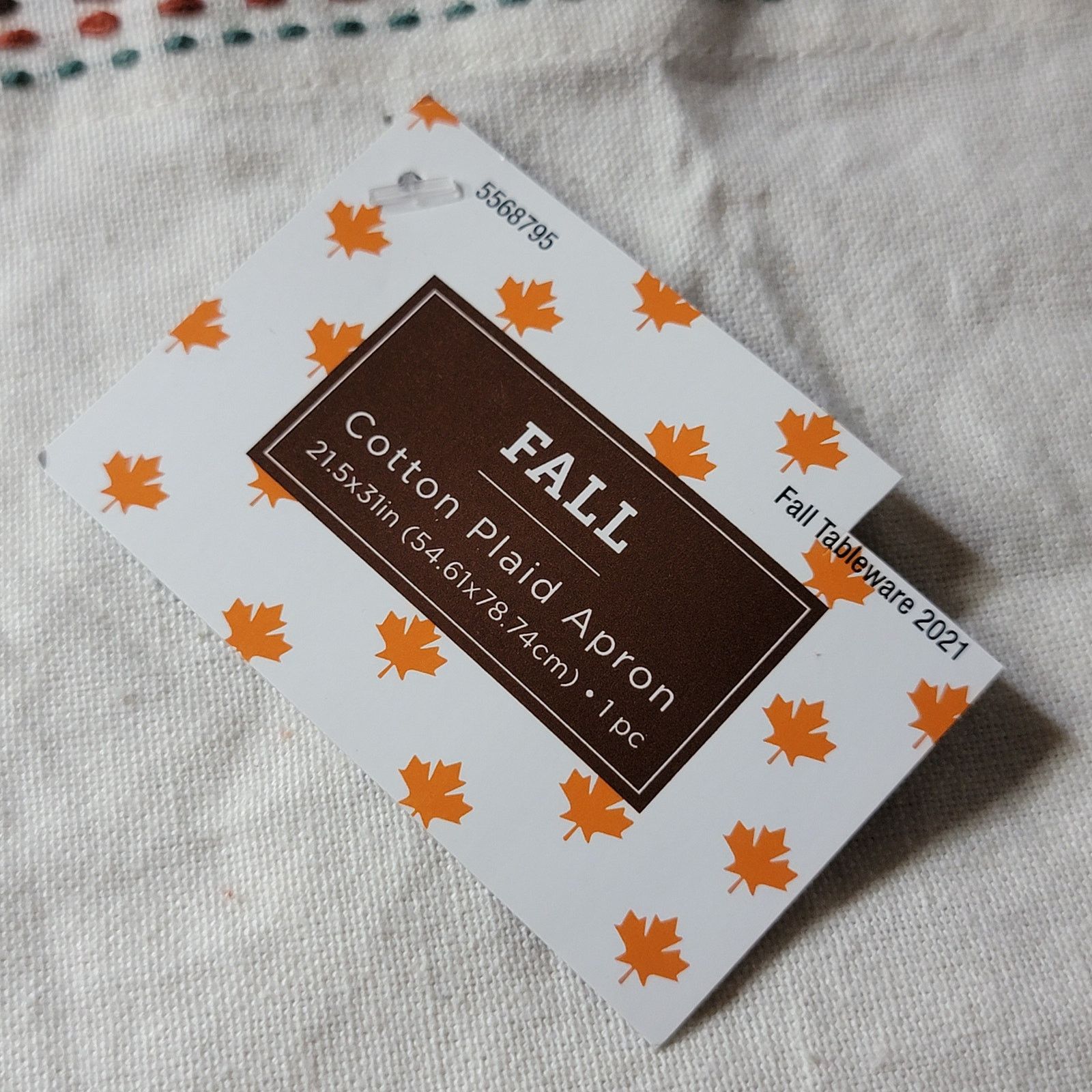 Other Fall Cotton Plaid Apron - Size 21.5 x 31in NWT Size ONE SIZE - 5 Thumbnail