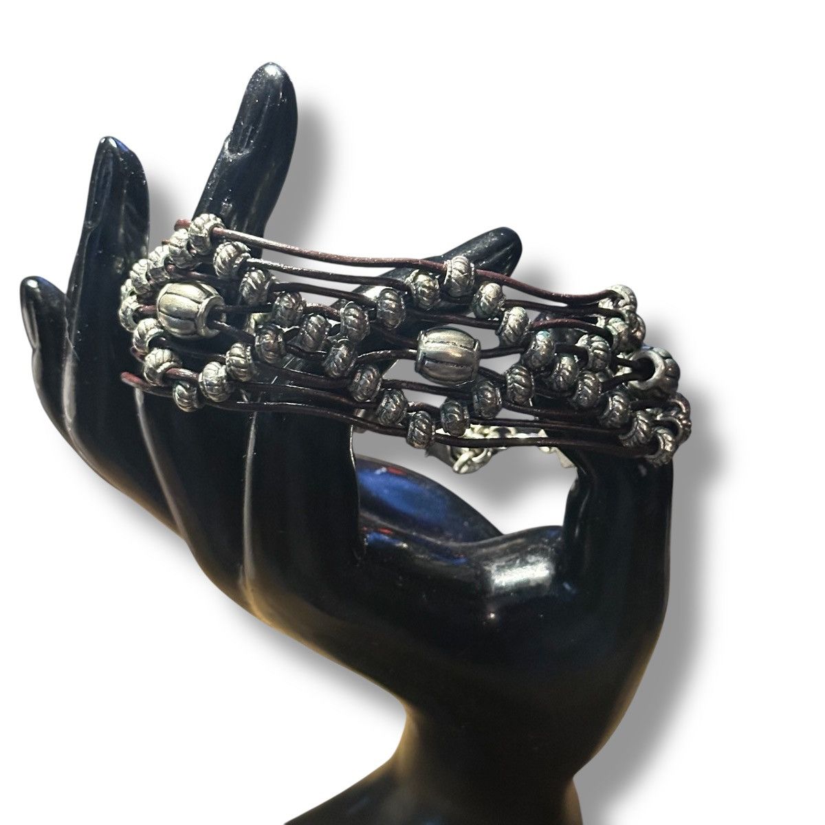 Other Woven silver bead geometric multi cord bracelet Size ONE SIZE - 2 Thumbnail