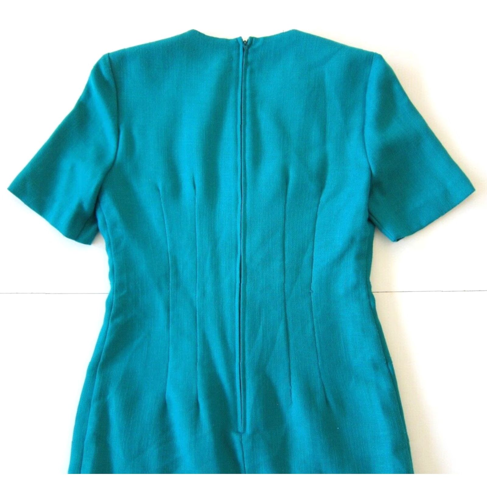 Vintage VINTAGE Petite Sophisticate Turquoise Green Gold Button Suit Jacket Dress Size 2 Size XS / US 0-2 / IT 36-38 - 6 Thumbnail