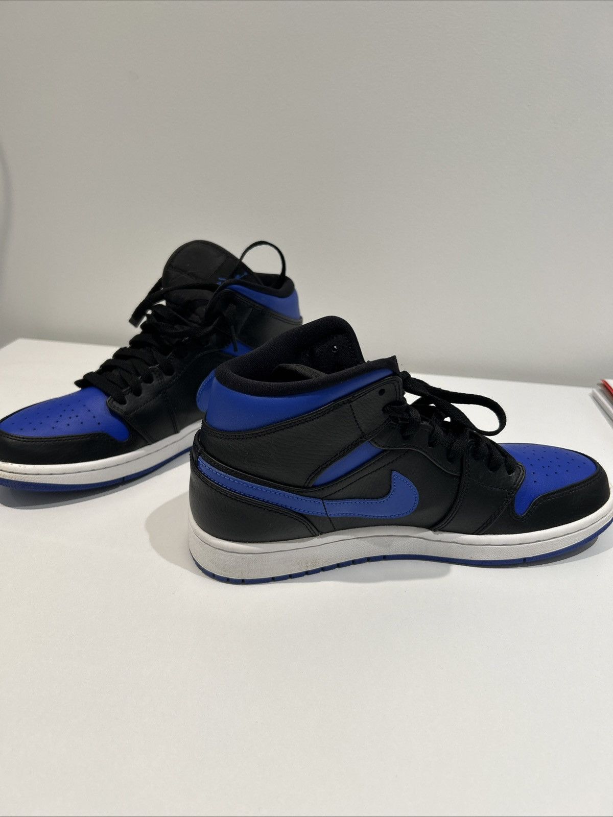 Jordan Brand Air Jordan 1 Mid Black Hyper Royal White Size US 9 / EU 42 - 1 Thumbnail