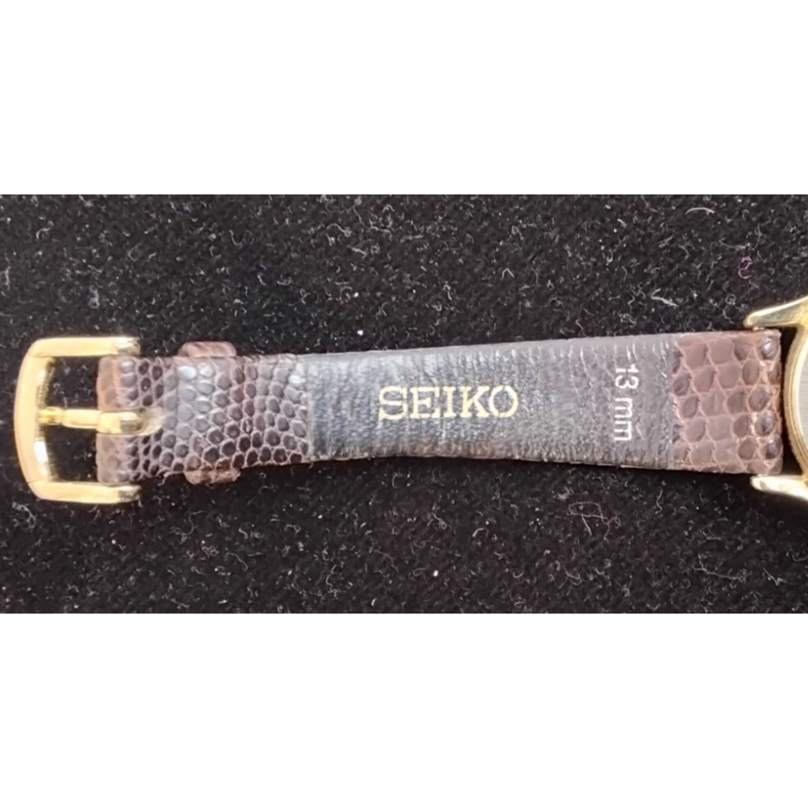 Seiko Seiko Quartz Moon Phases Wrist Watch Ladies Brown Lizard Size ONE SIZE - 9 Thumbnail