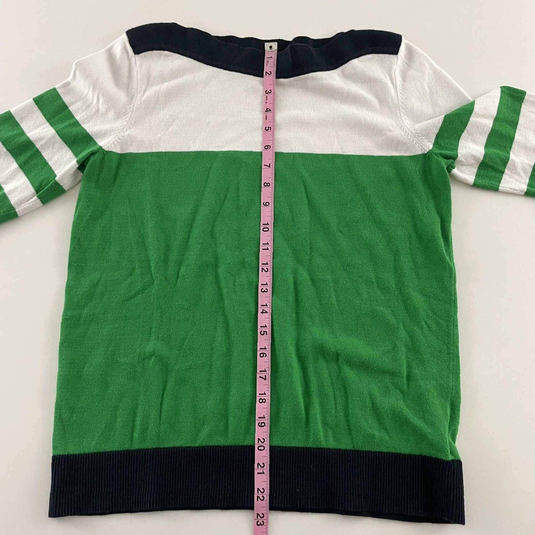 Michael Kors Michael Kors Striped Viscose Blend Pullover Sweater Women's M Green White Shirt Pullover Knit Womens MK Green Striped Viscose Sweater Size M / US 6-8 / IT 42-44 - 5 Thumbnail