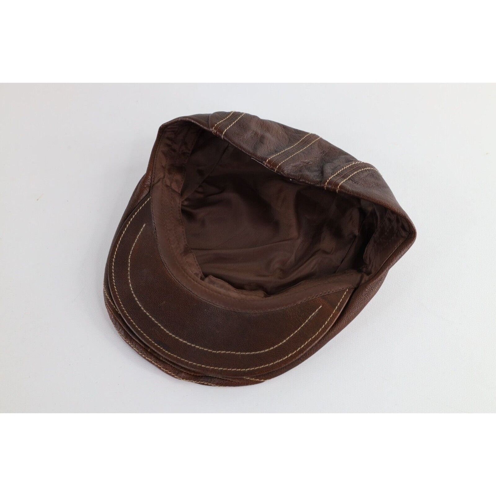 Vintage Vintage 90s Streetwear Leather Newsboy Cabbie Hat Cap Size ONE SIZE - 5 Thumbnail