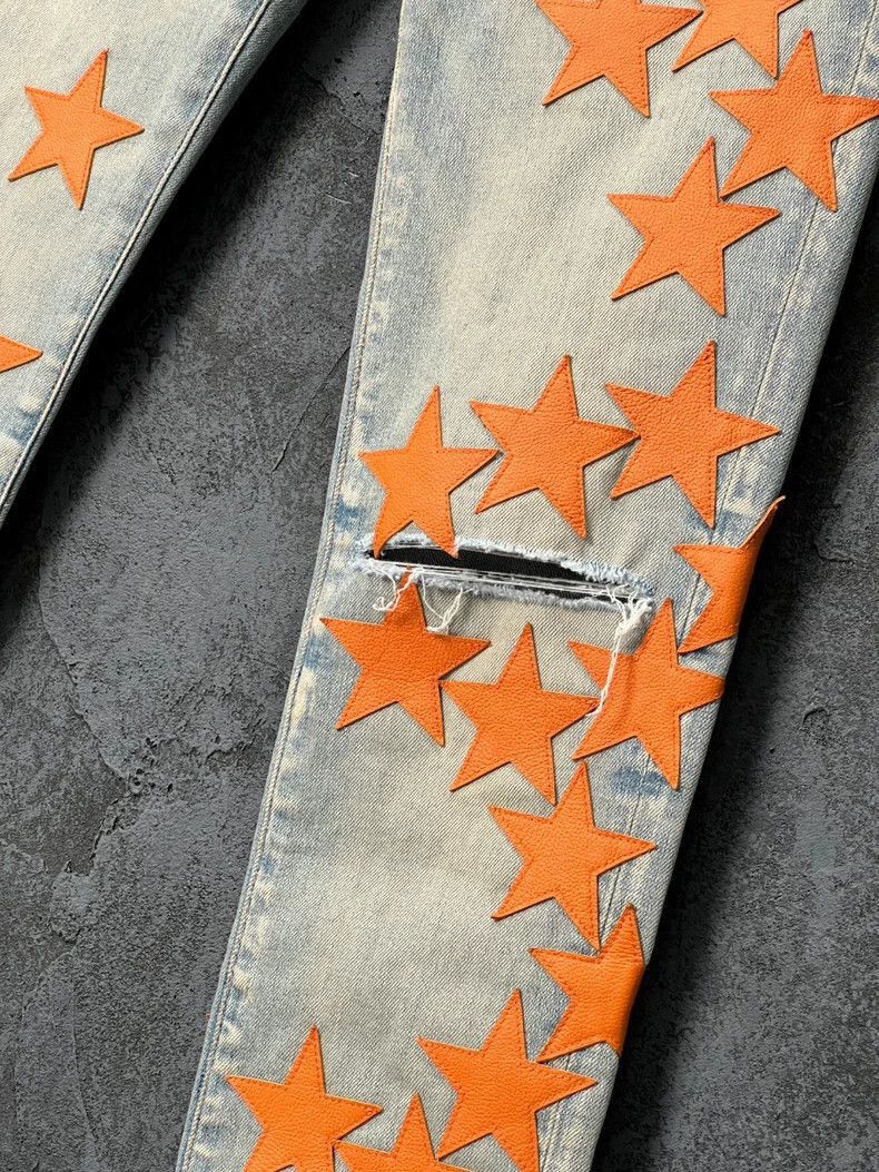 Amiri Amiri Star Leather Logo Washed Jeans Size US 30 / EU 46 - 5 Thumbnail
