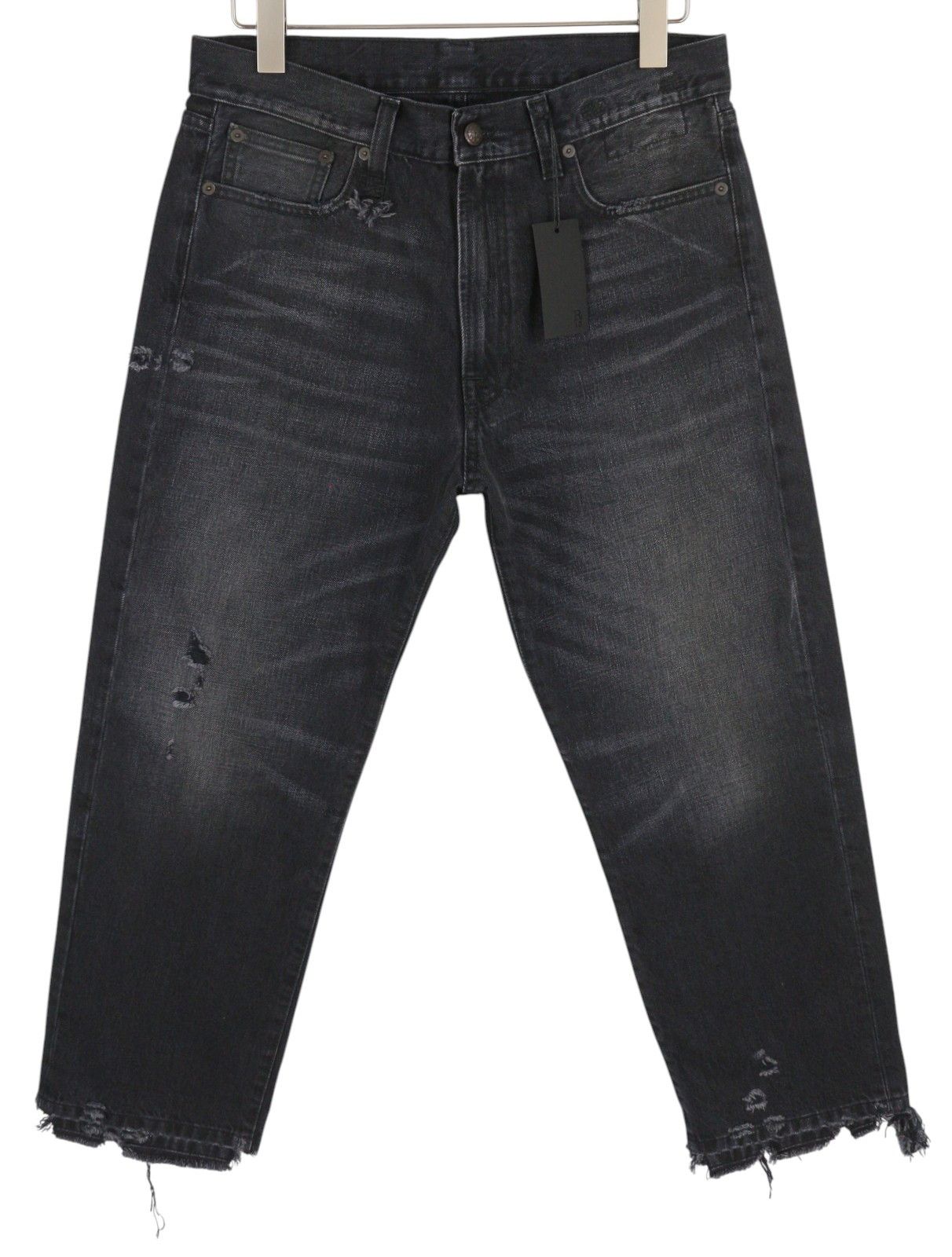 R13 Boyfriend Men Jeans 32 Jake Black Washed Denim 83170
