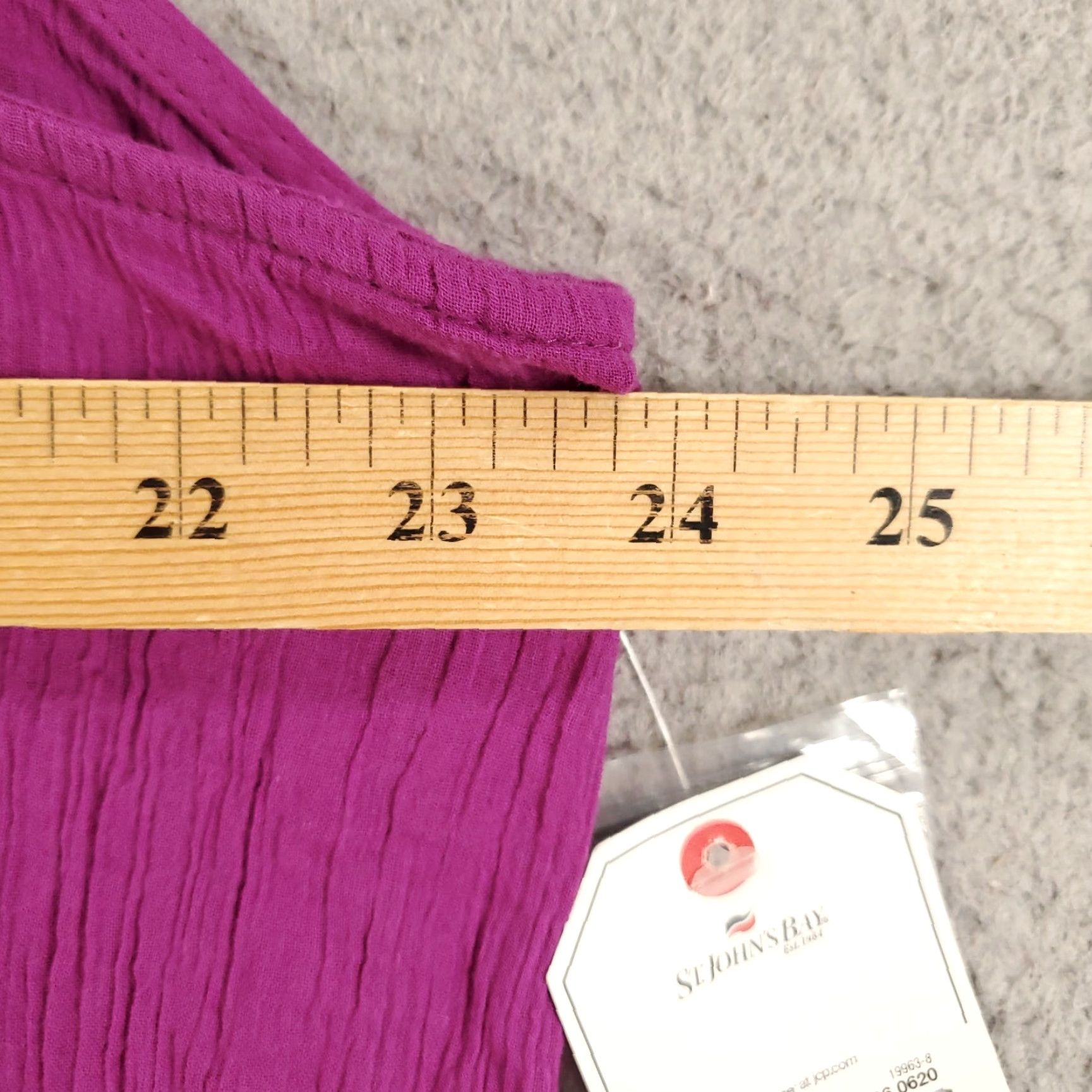 Vintage St. John's Bay Tank Womens 1X Purple Beaded Trim Boho Top Size XL / US 12-14 / IT 48-50 - 4 Thumbnail
