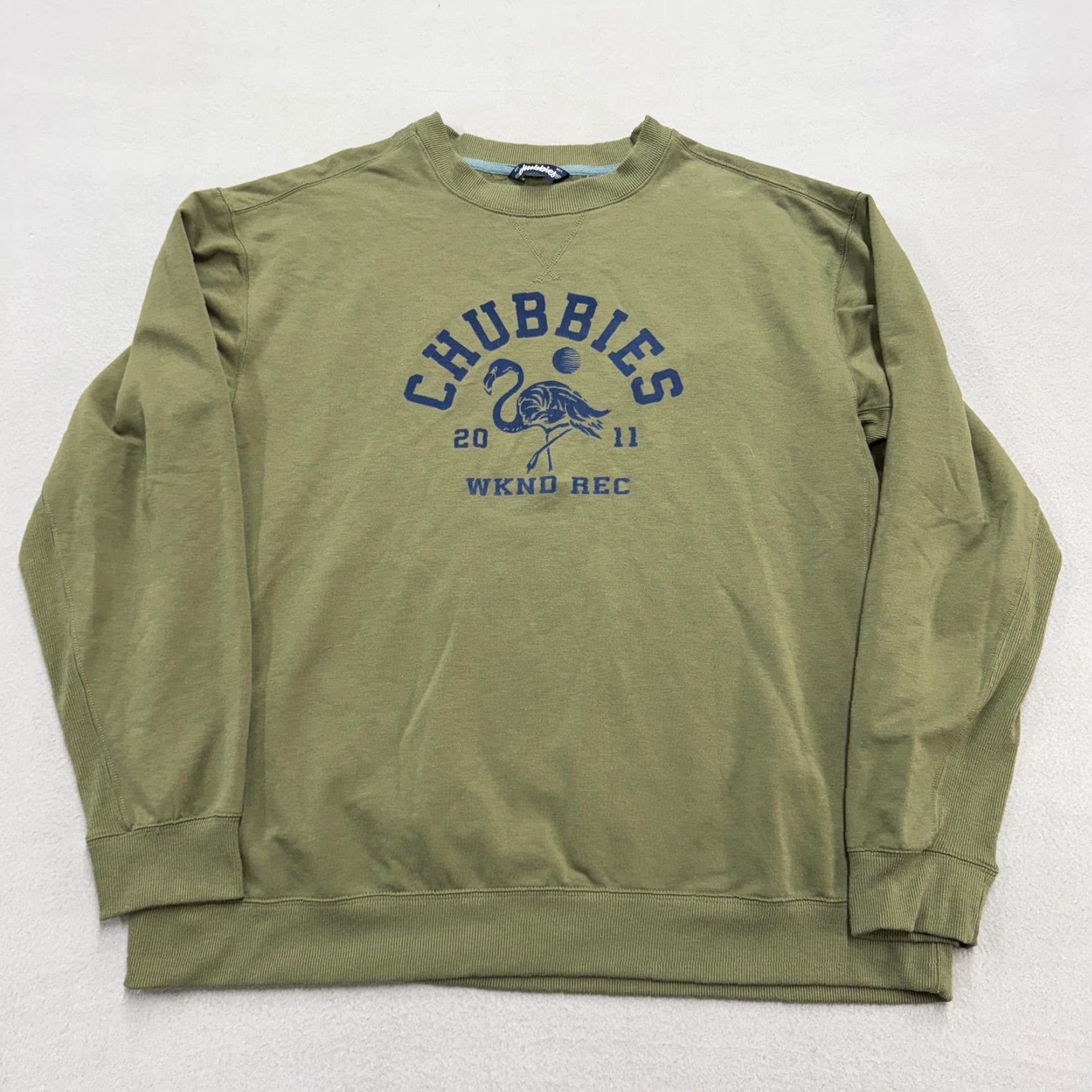 Chubbies Chubbies Sweatshirt Mens 2XL Green Graphic Print Crewneck Fleece WKND REC Animals Logo Pullover Shirt Size US XXL / EU 58 / 5 - 2 Thumbnail