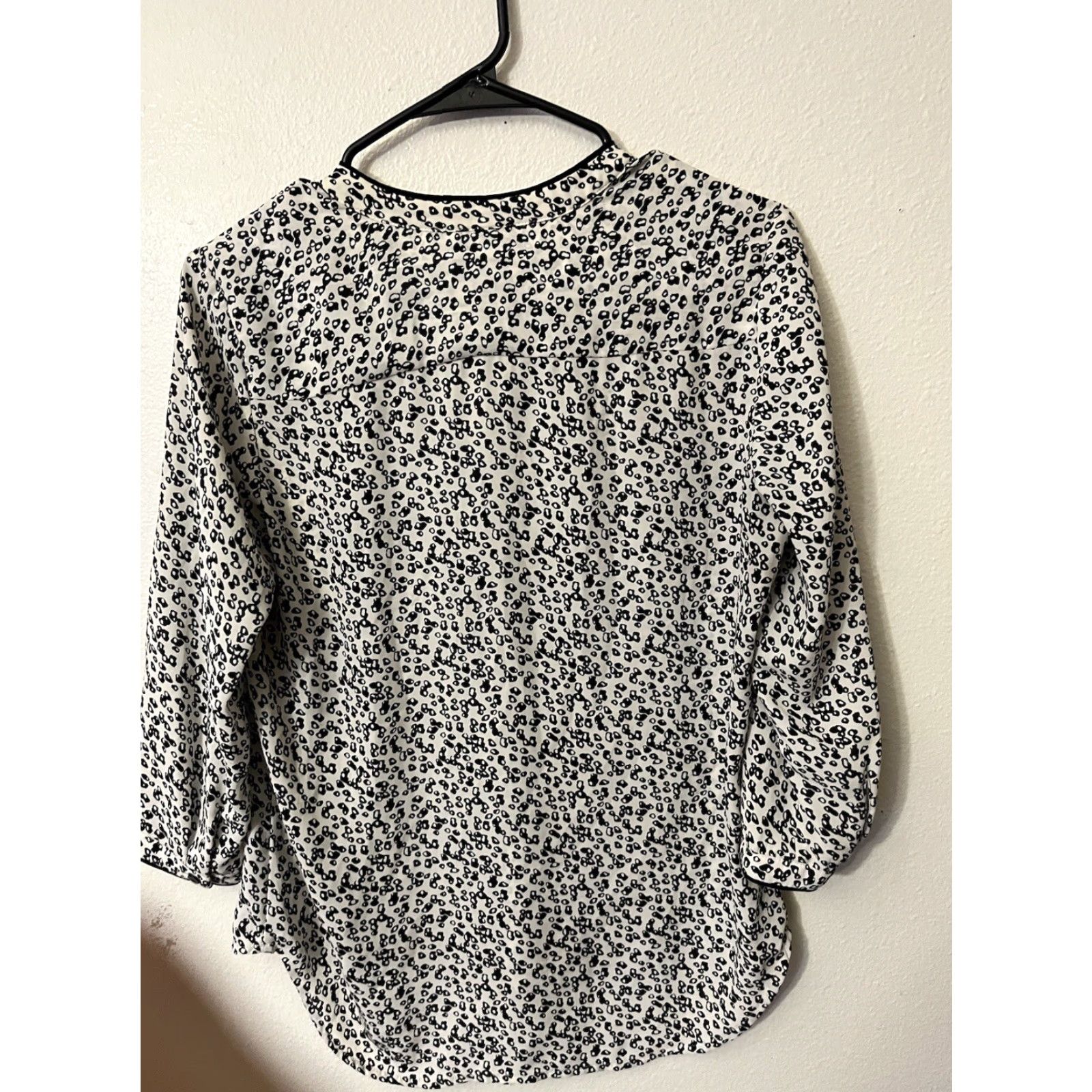 H&M H&M Conscious Blouse Womens 8 Black/White Patterned 3/4 Sleeve Top Size M / US 6-8 / IT 42-44 - 3 Thumbnail