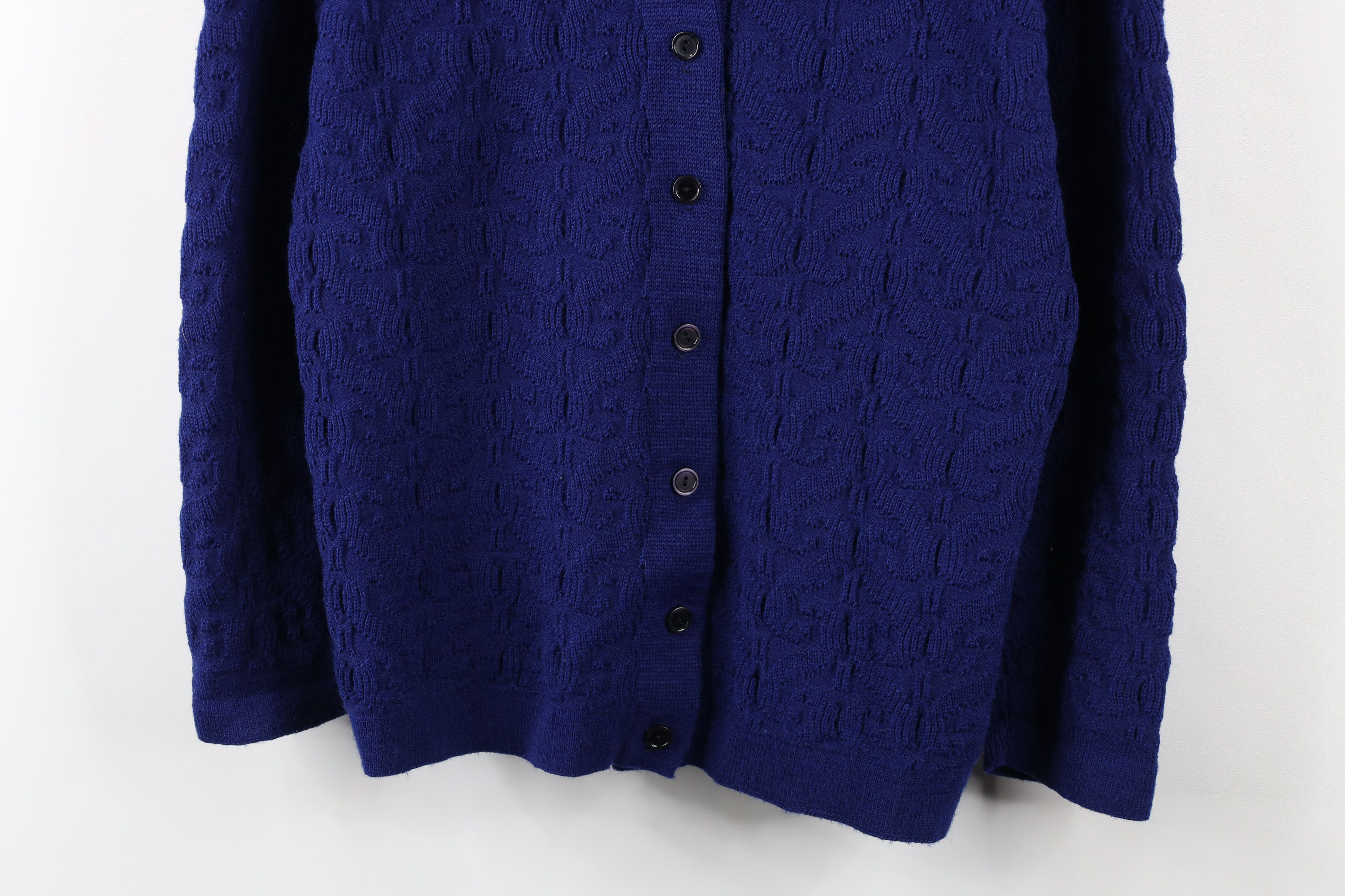 Vintage Vintage 70s Streetwear Geometric Collared Cardigan Sweater Size M / US 6-8 / IT 42-44 - 3 Thumbnail