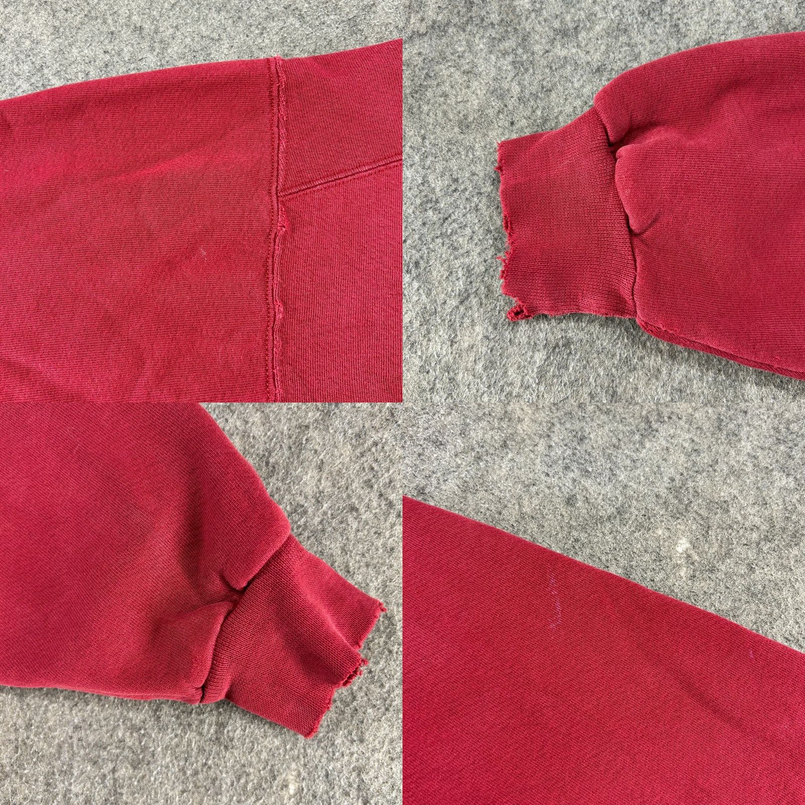 Russell Athletic VINTAGE Russell Sweatshirt Mens L Red 1/4 Zip Pullover Cotton Thrashed 90s Size US L / EU 52-54 / 3 - 10 Thumbnail