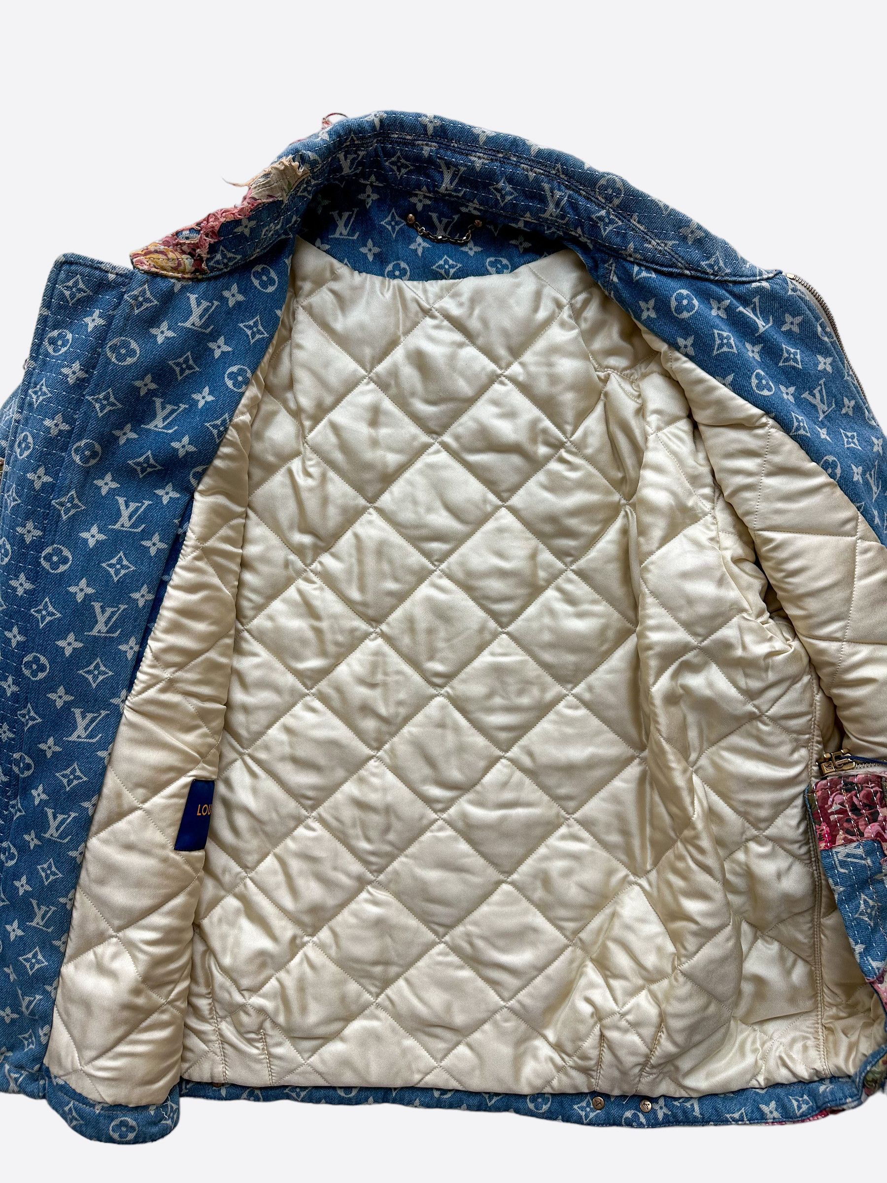 Louis Vuitton Louis Vuitton Blue Monogram Distressed Floral Jacket Size US XL / EU 56 / 4 - 3 Thumbnail